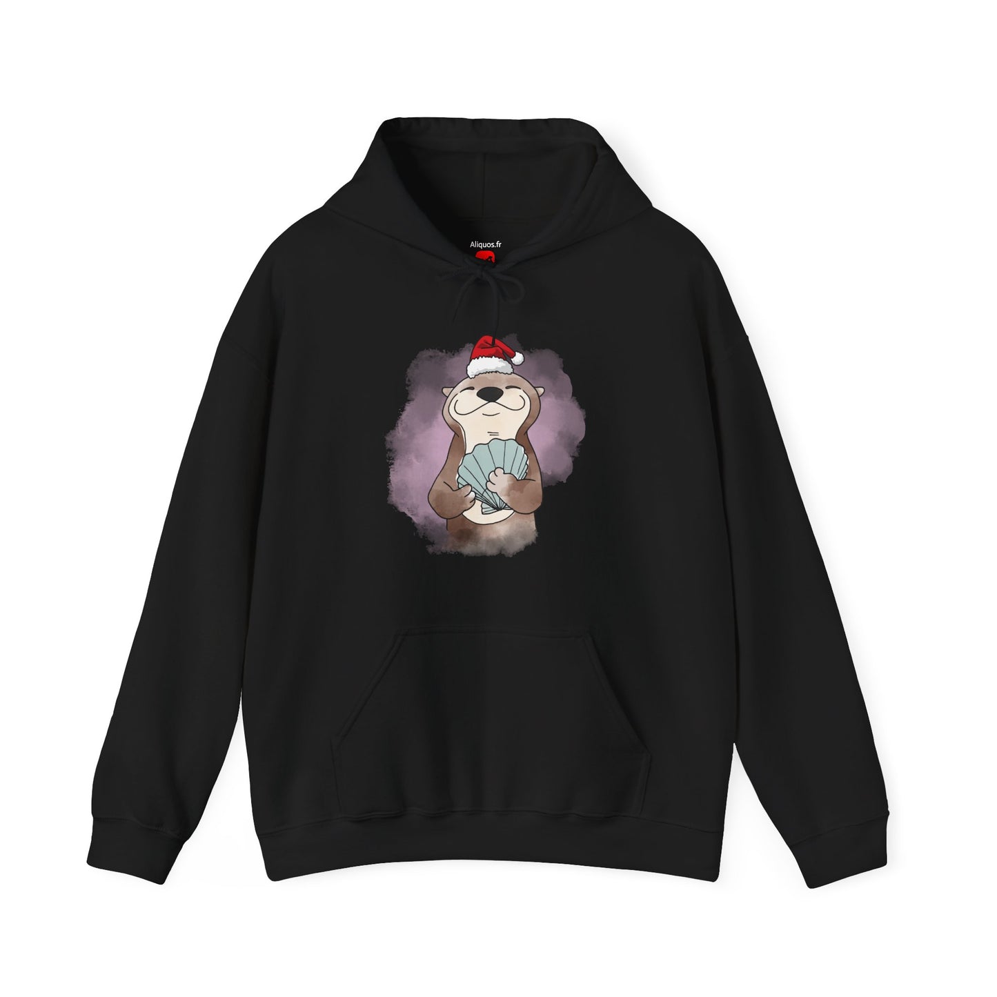 Sweat à capuche unisexe - Loutre de Noël 3 