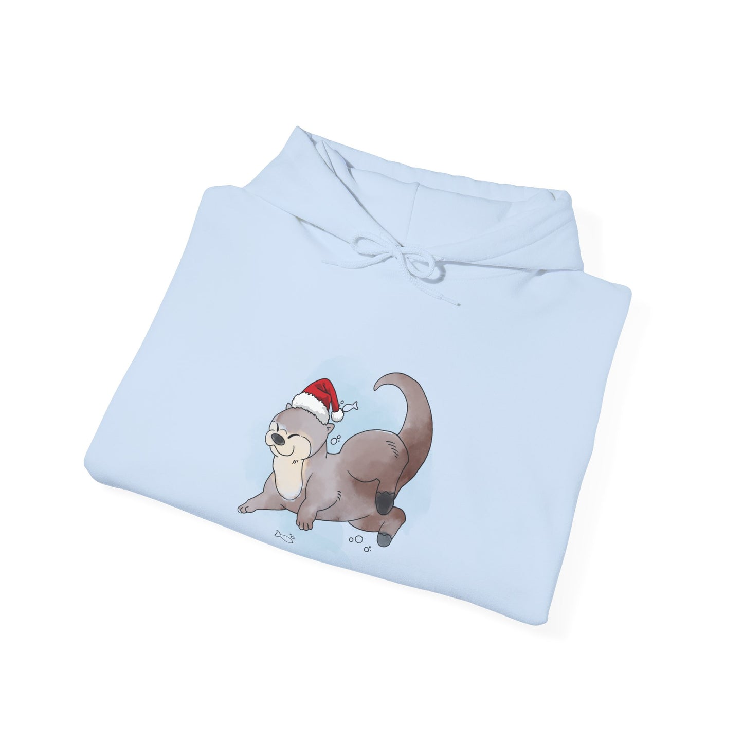 Sweat à capuche unisexe - Loutre de Noël 1 