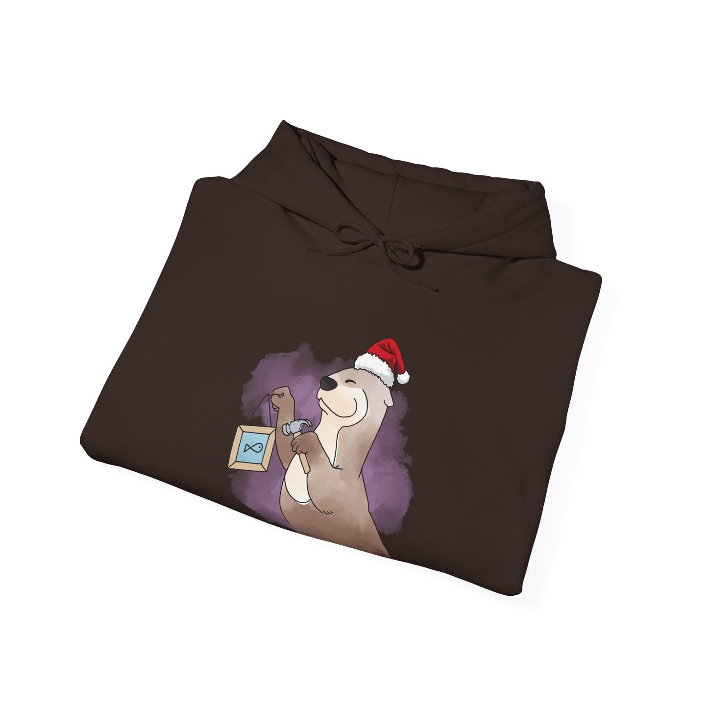 Sweat à capuche unisexe - Loutre de Noël 14 