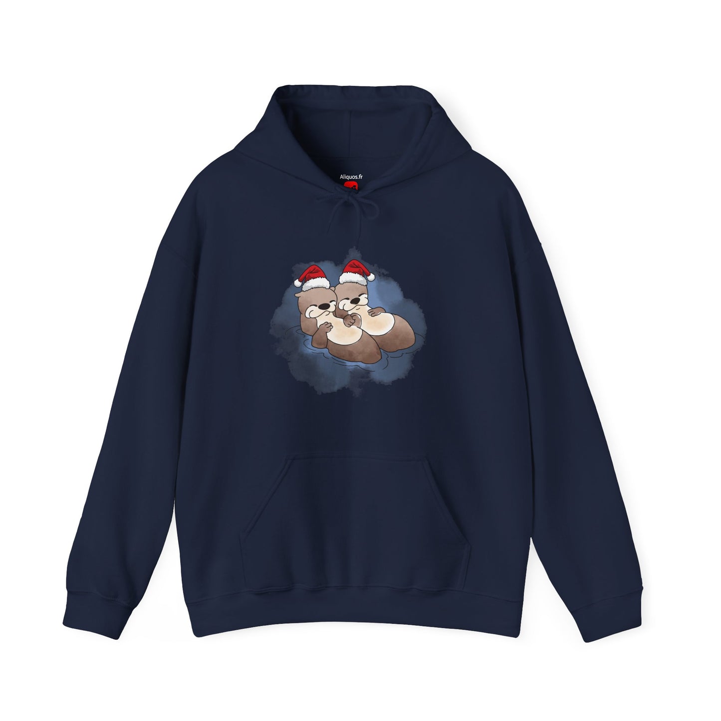 Sweat à capuche unisexe - Loutre de Noël 8 