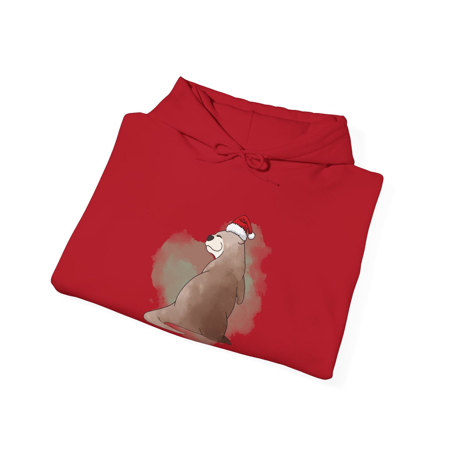 Sweat à capuche unisexe - Loutre de Noël 15 