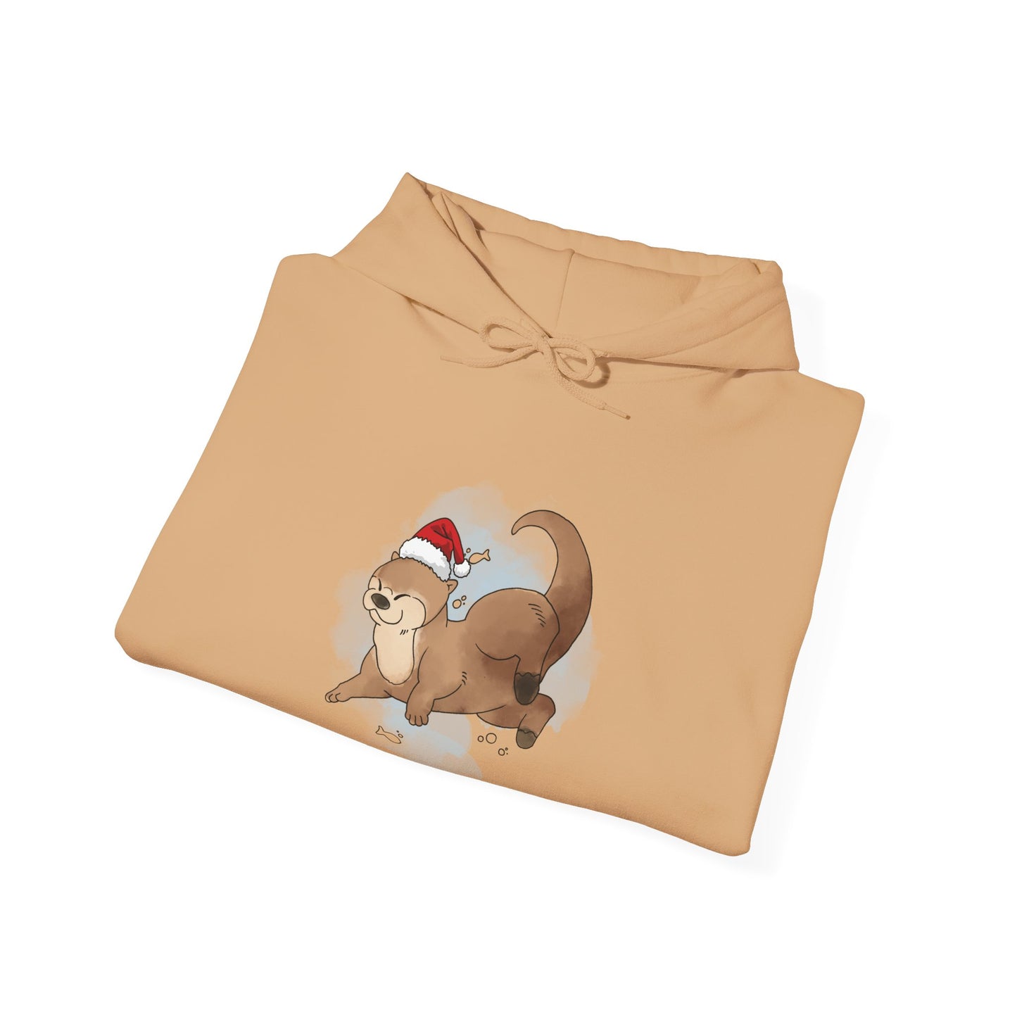 Sweat à capuche unisexe - Loutre de Noël 1 