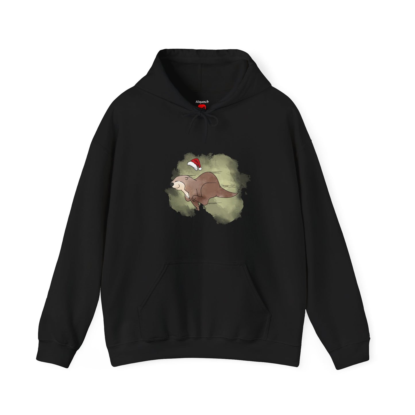 Sweat à capuche unisexe - Loutre de Noël 17 