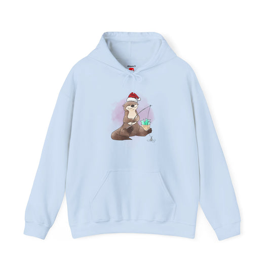 Sweat à capuche unisexe - Loutre de Noël 6 