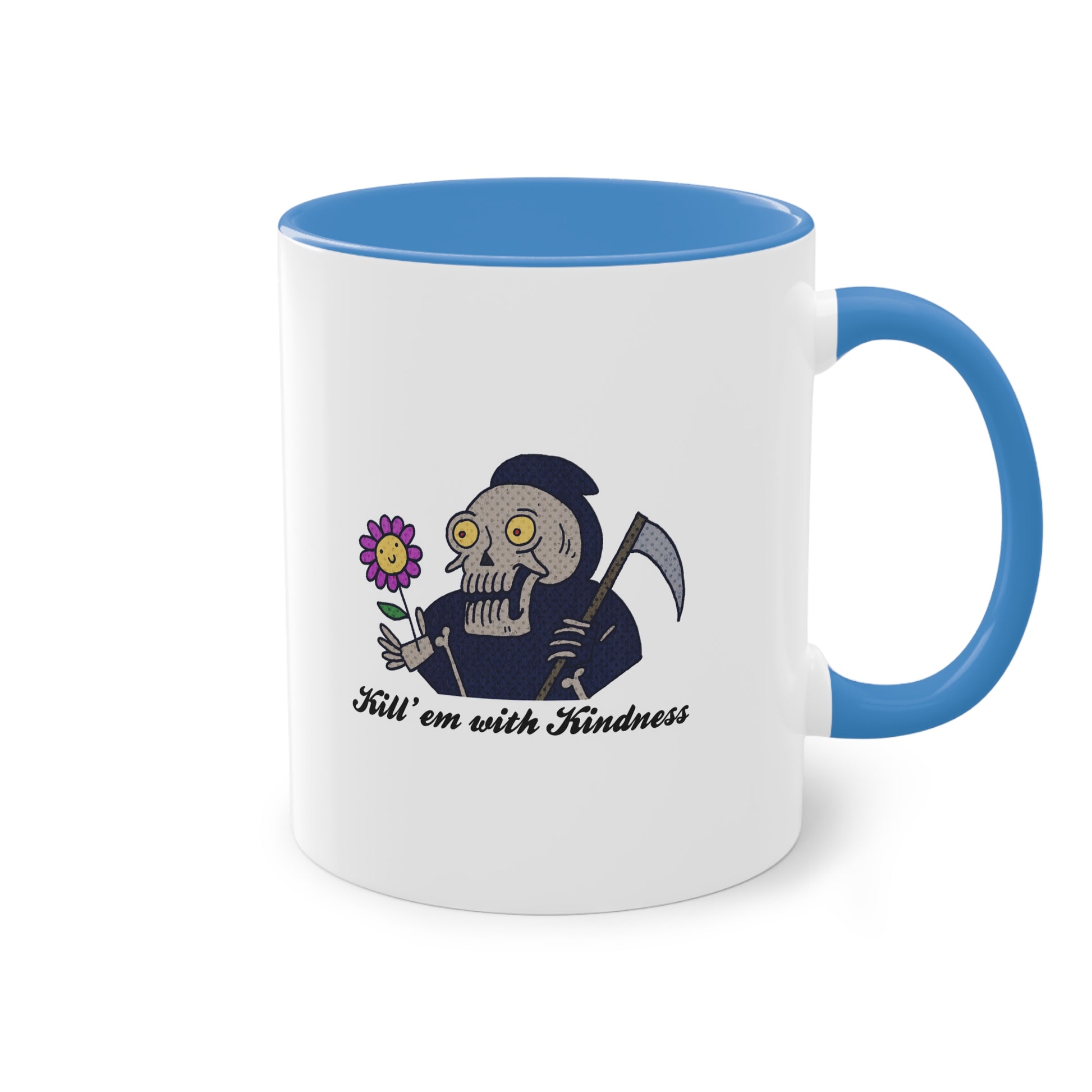 Two Tone Mug - Kill 'Em With Kindness Design - ALIQUOS