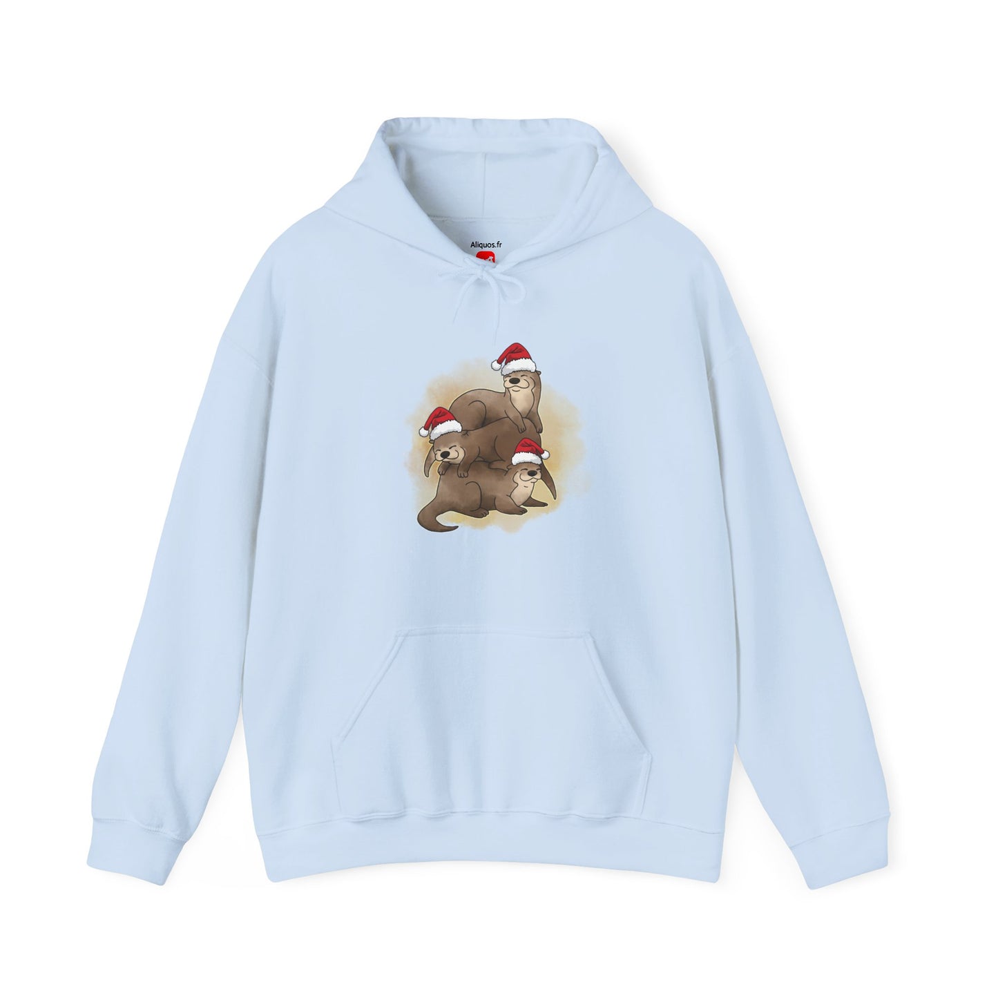 Sweat à capuche unisexe - Loutre de Noël 12 
