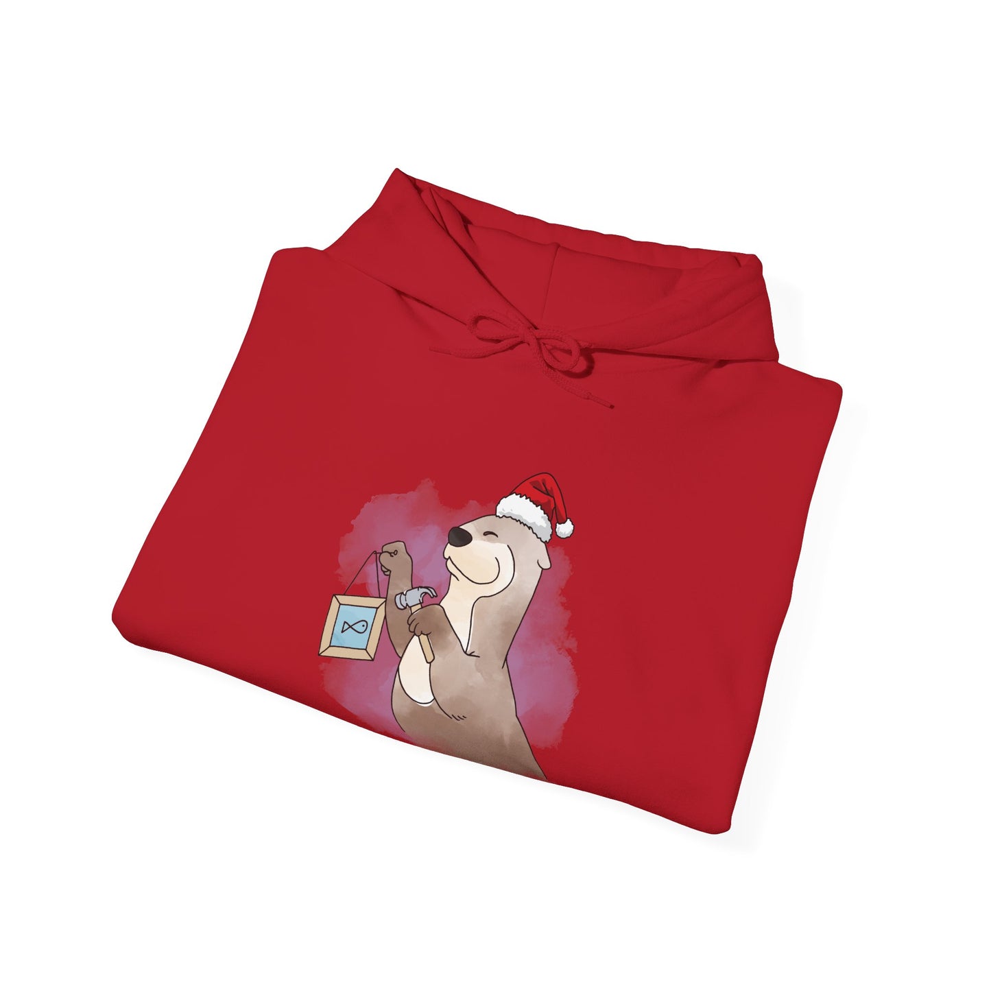 Sweat à capuche unisexe - Loutre de Noël 14 