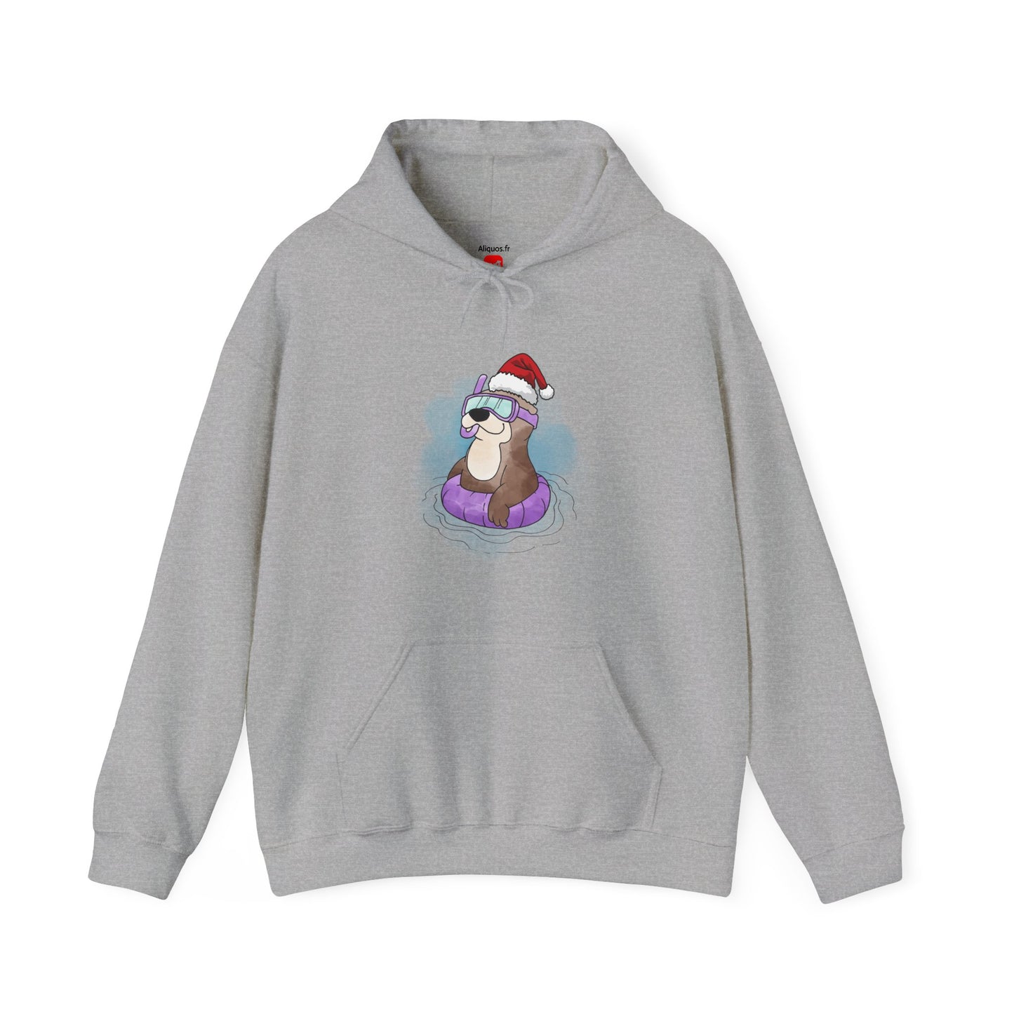 Sweat à capuche unisexe - Loutre de Noël 4 