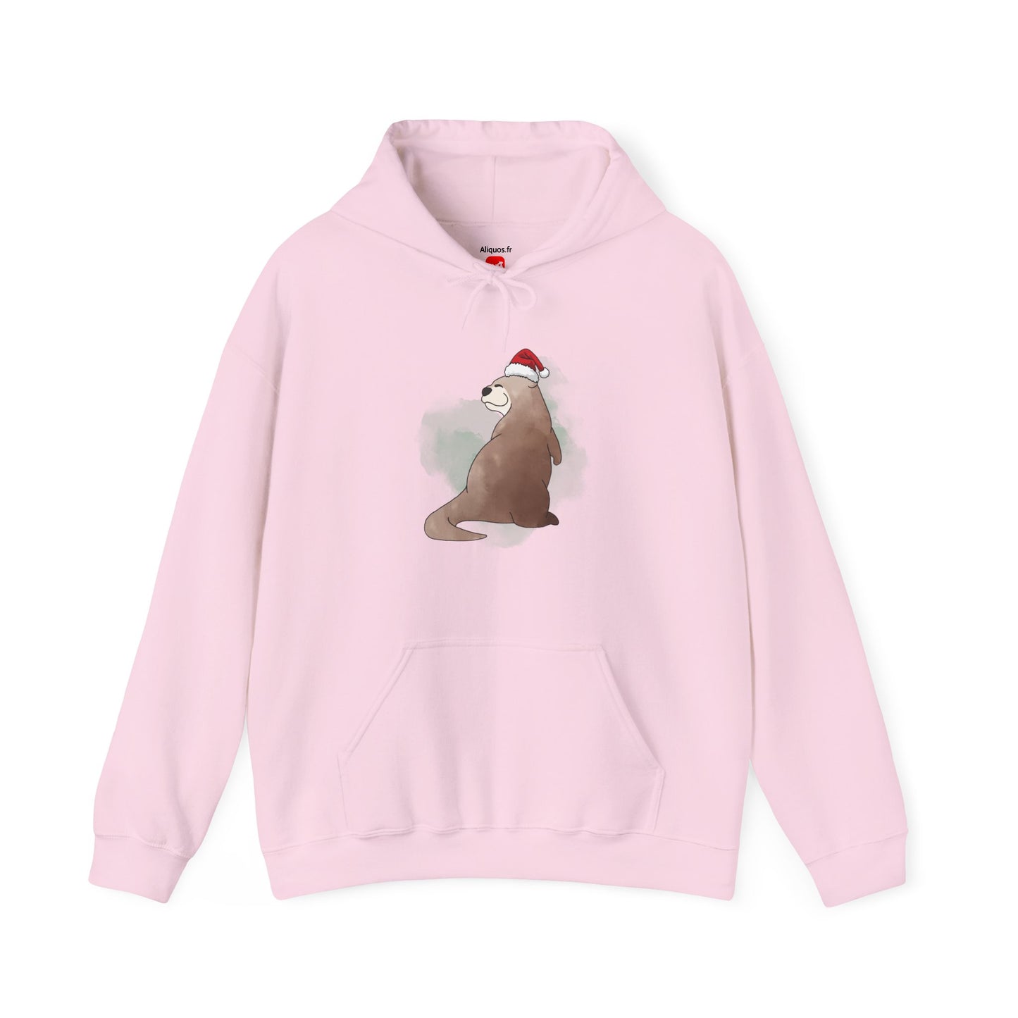 Sweat à capuche unisexe - Loutre de Noël 15 