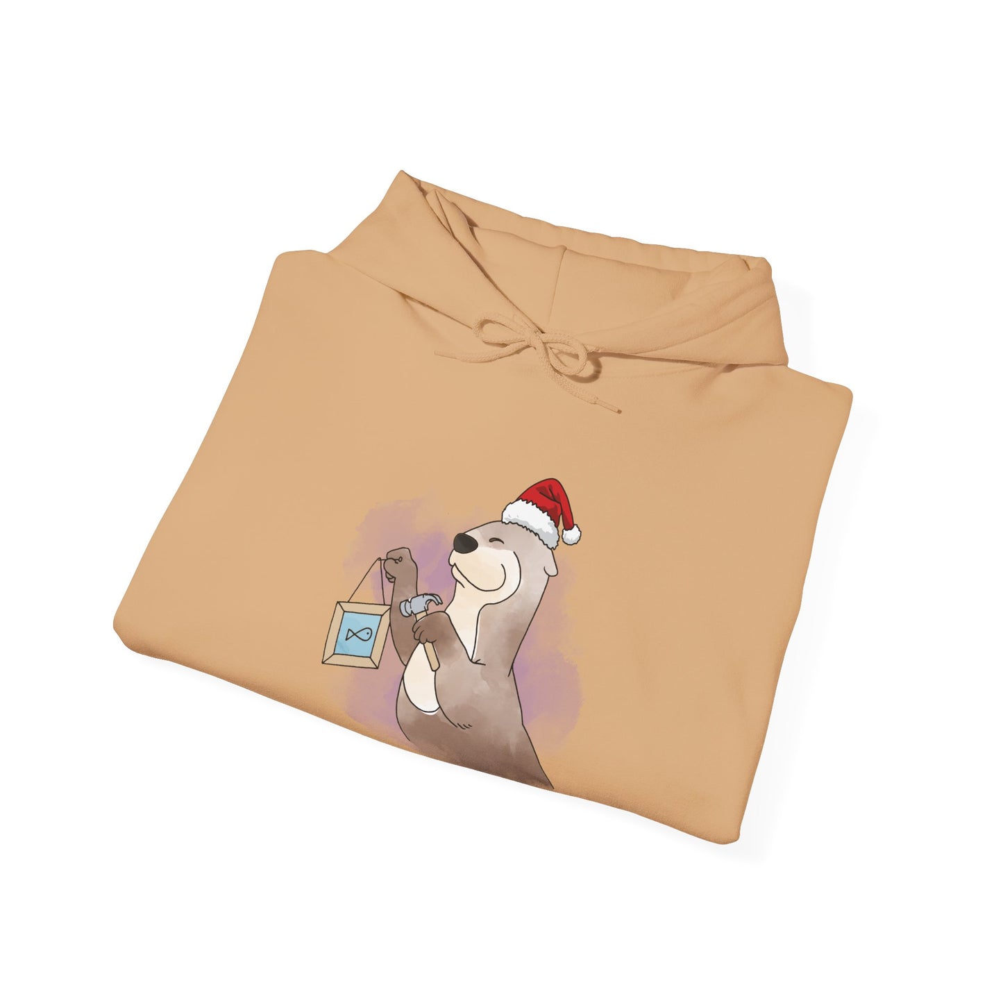 Sweat à capuche unisexe - Loutre de Noël 14 