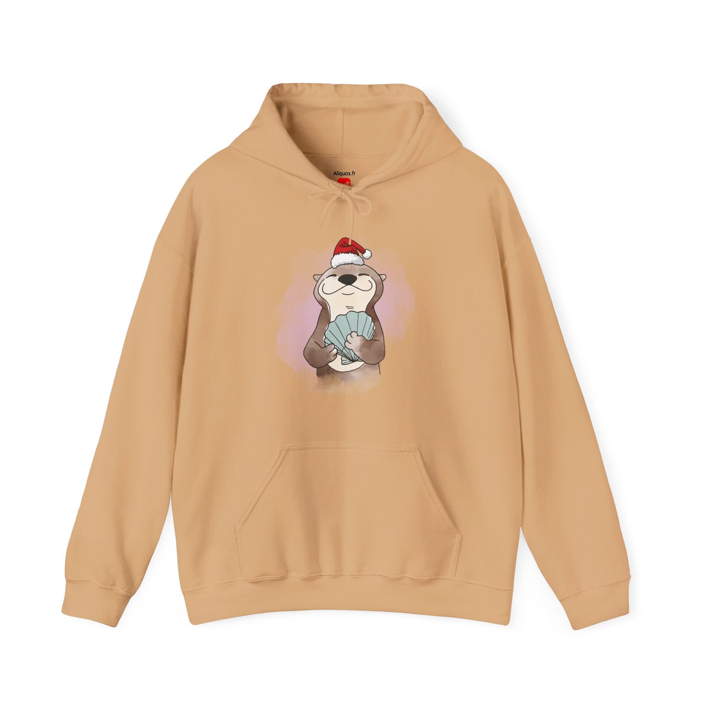 Sweat à capuche unisexe - Loutre de Noël 3 