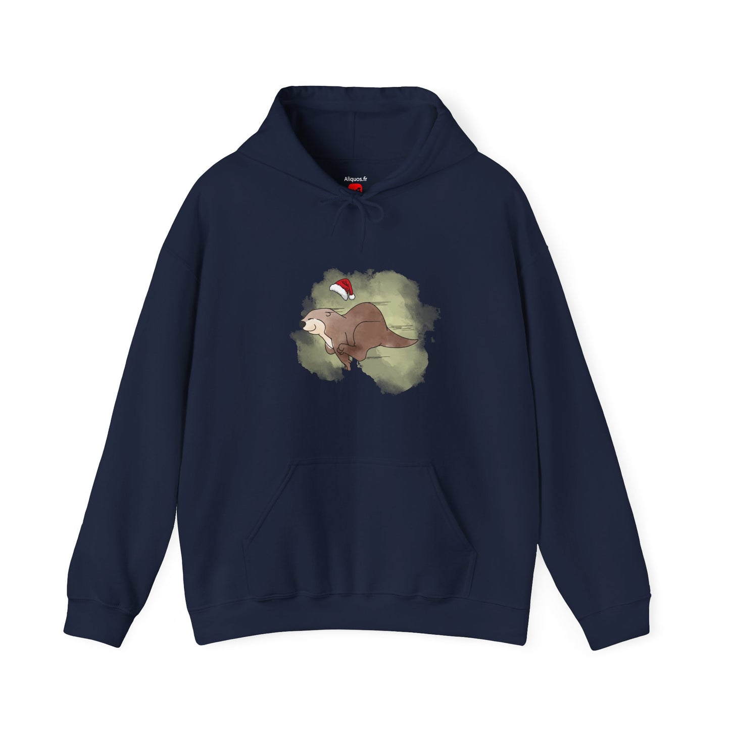 Sweat à capuche unisexe - Loutre de Noël 17 