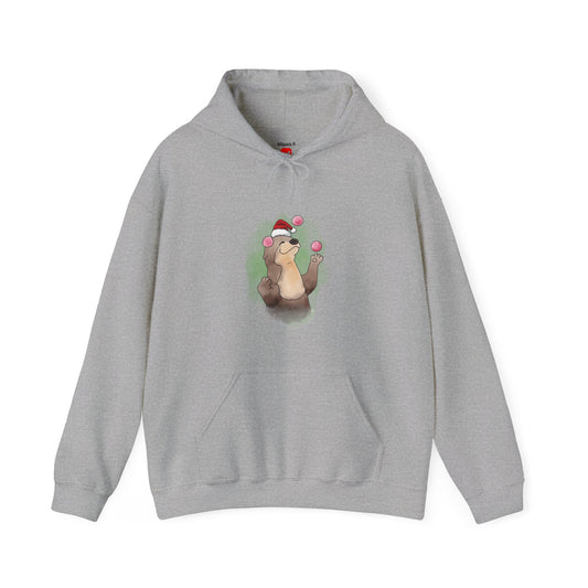 Sweat à capuche unisexe - Loutre de Noël 10 