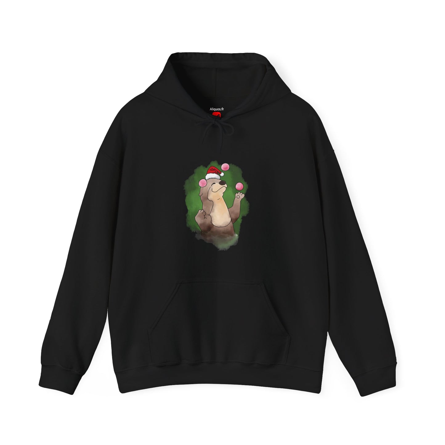 Sweat à capuche unisexe - Loutre de Noël 10 