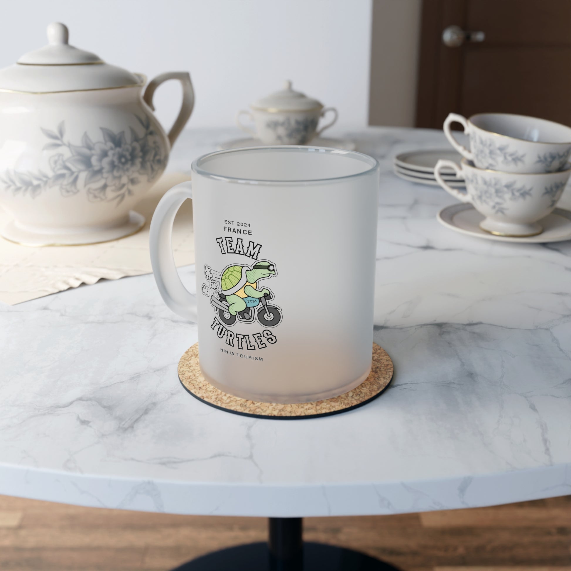 Team Turtles Frosted Glass Mug - ALIQUOS