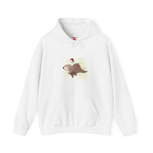 Sweat à capuche unisexe - Loutre de Noël 17 