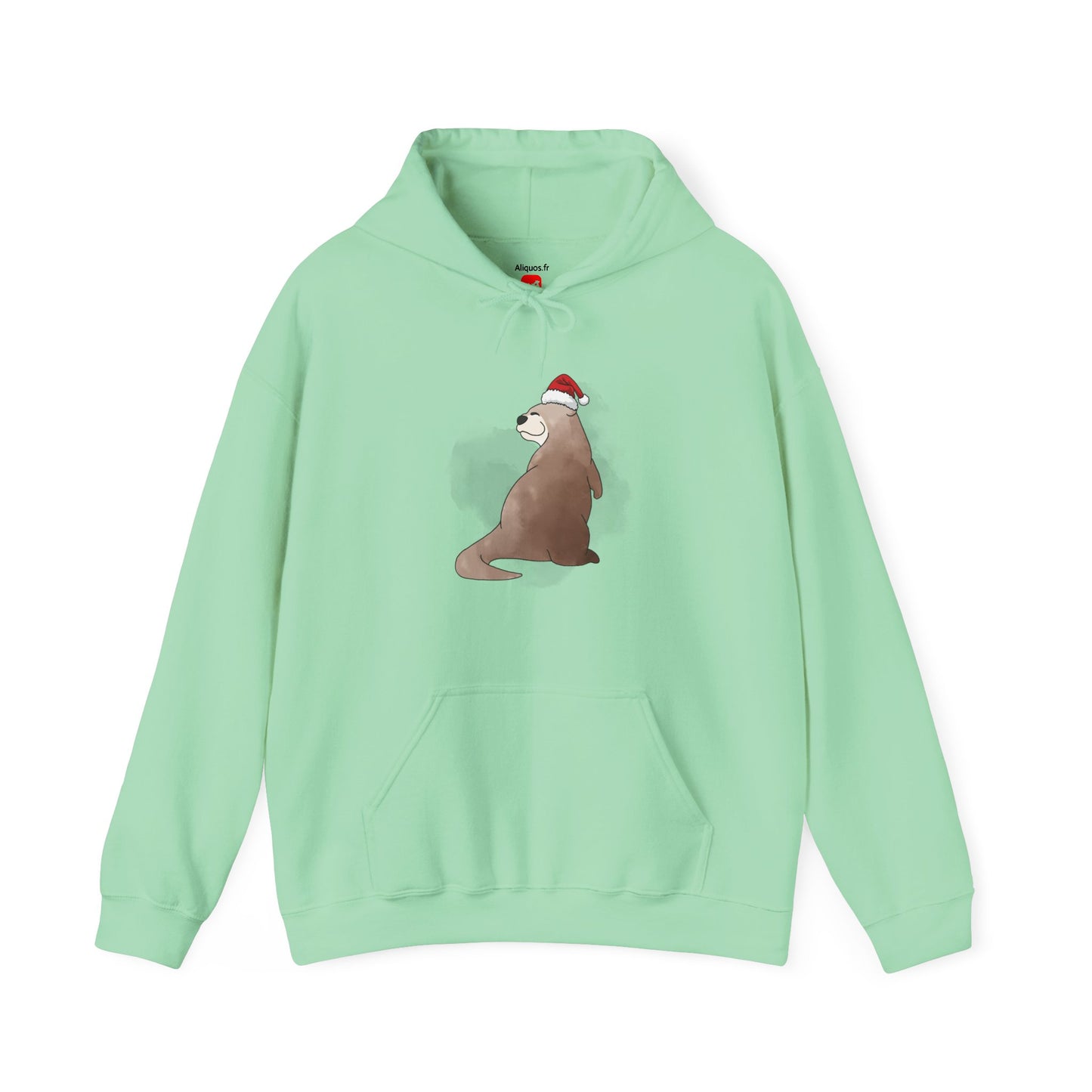 Sweat à capuche unisexe - Loutre de Noël 15 