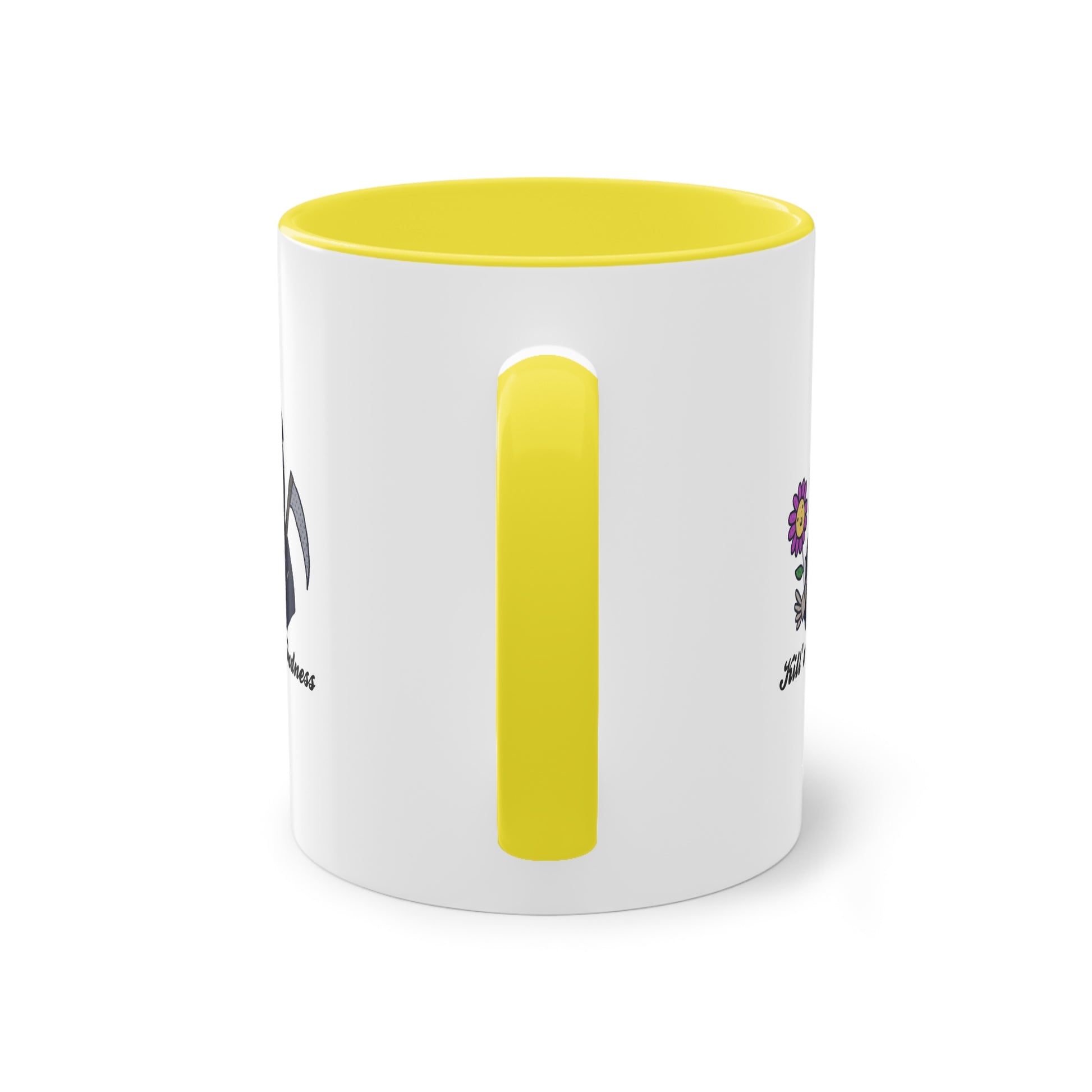 Two Tone Mug - Kill 'Em With Kindness Design - ALIQUOS