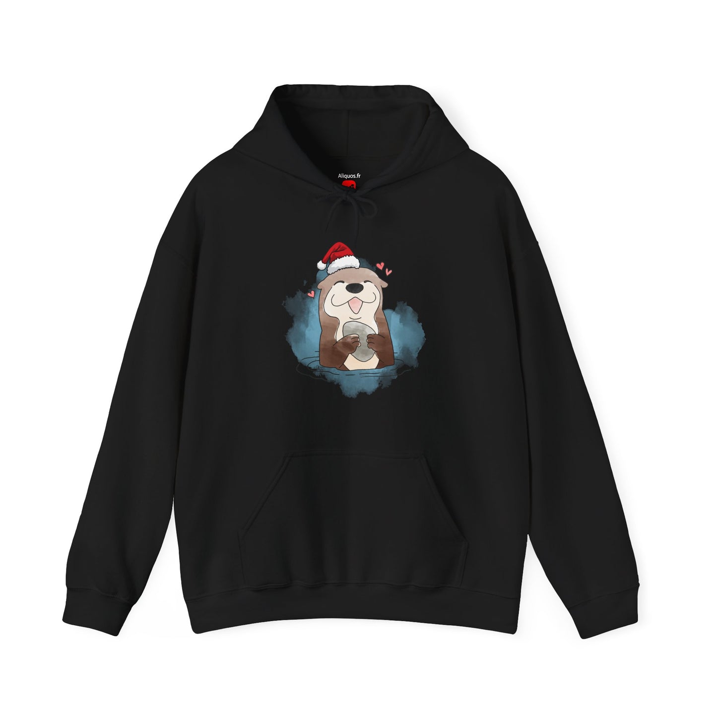 Sweat à capuche unisexe - Loutre de Noël 16 