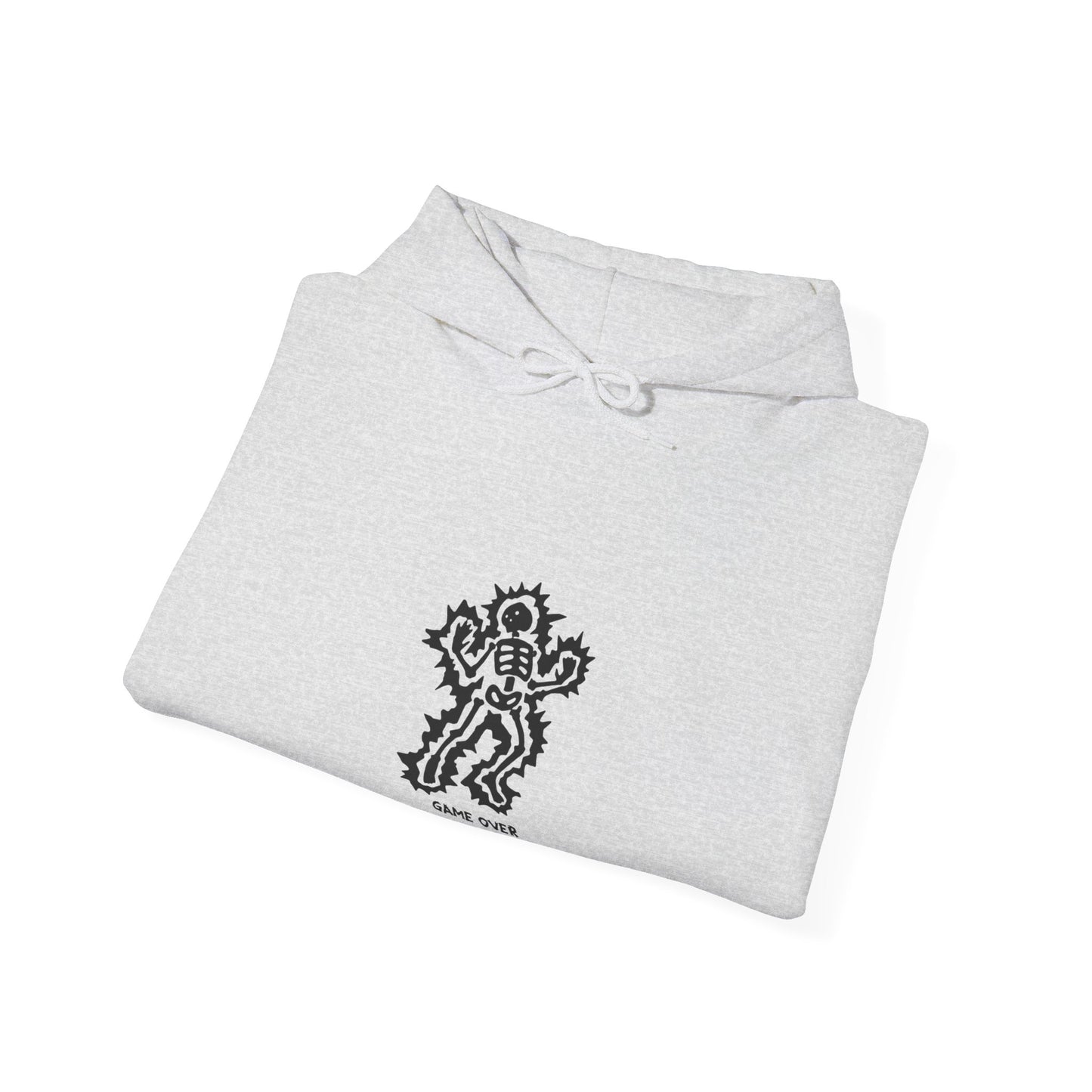 Unisex Hooded Sweatshirt - Halloween Skeleton 'Game Over' Design - ALIQUOS
