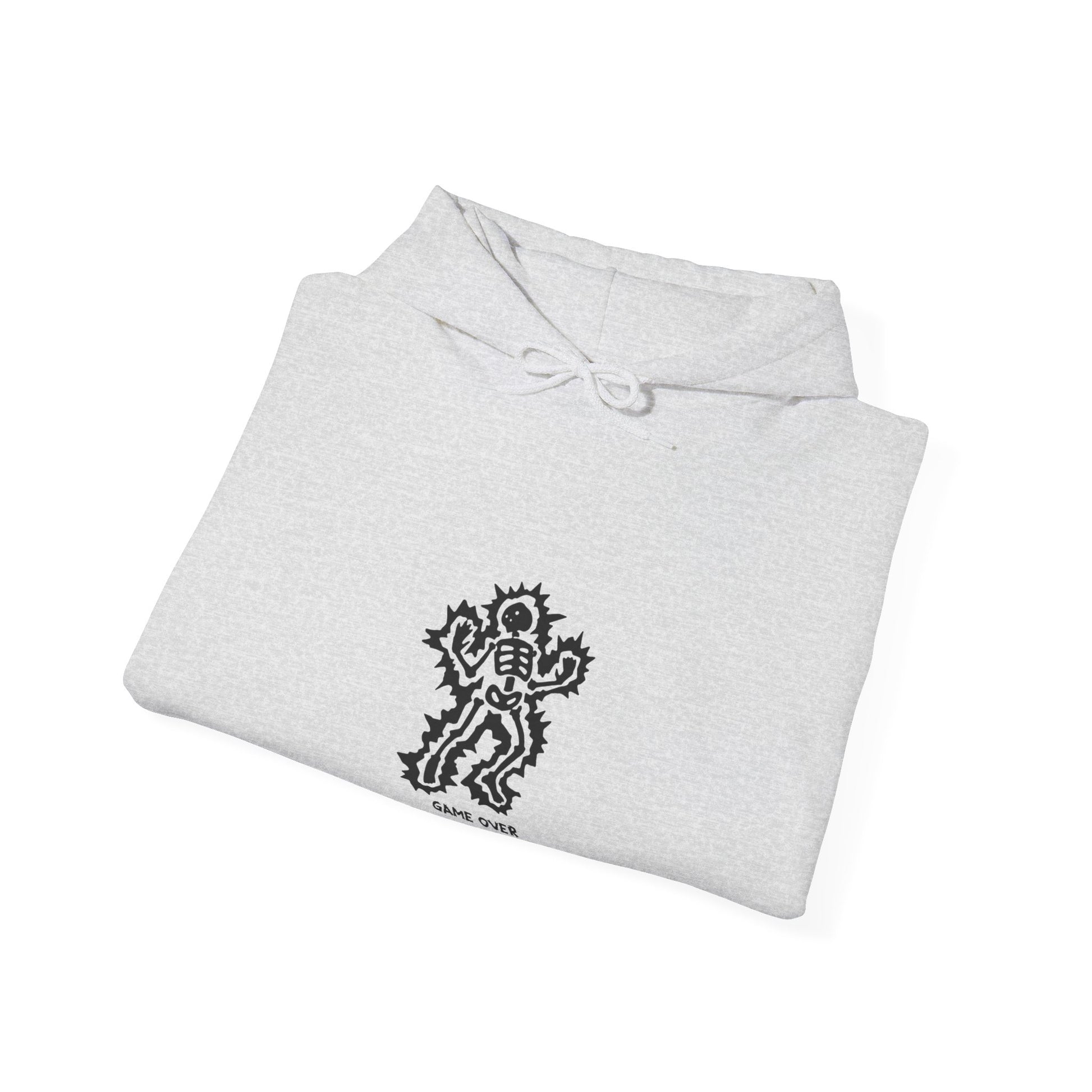 Unisex Hooded Sweatshirt - Halloween Skeleton 'Game Over' Design - ALIQUOS