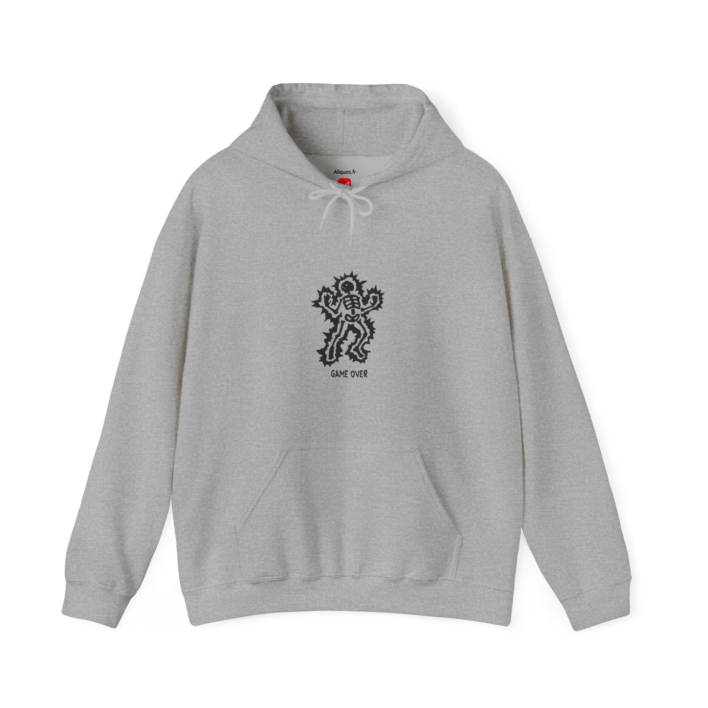Unisex Hooded Sweatshirt - Halloween Skeleton 'Game Over' Design - ALIQUOS