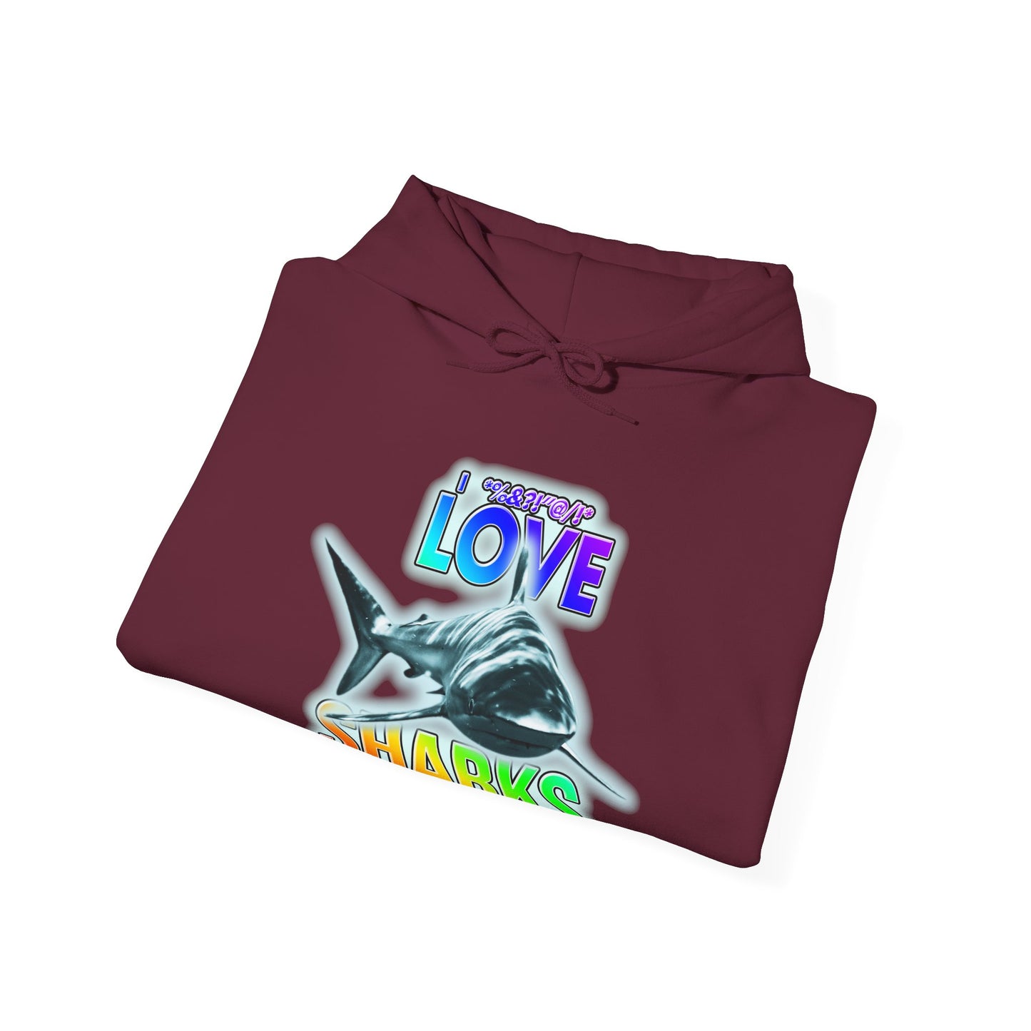 Sweat à capuche unisexe - J'adore les requins - Aliquos 