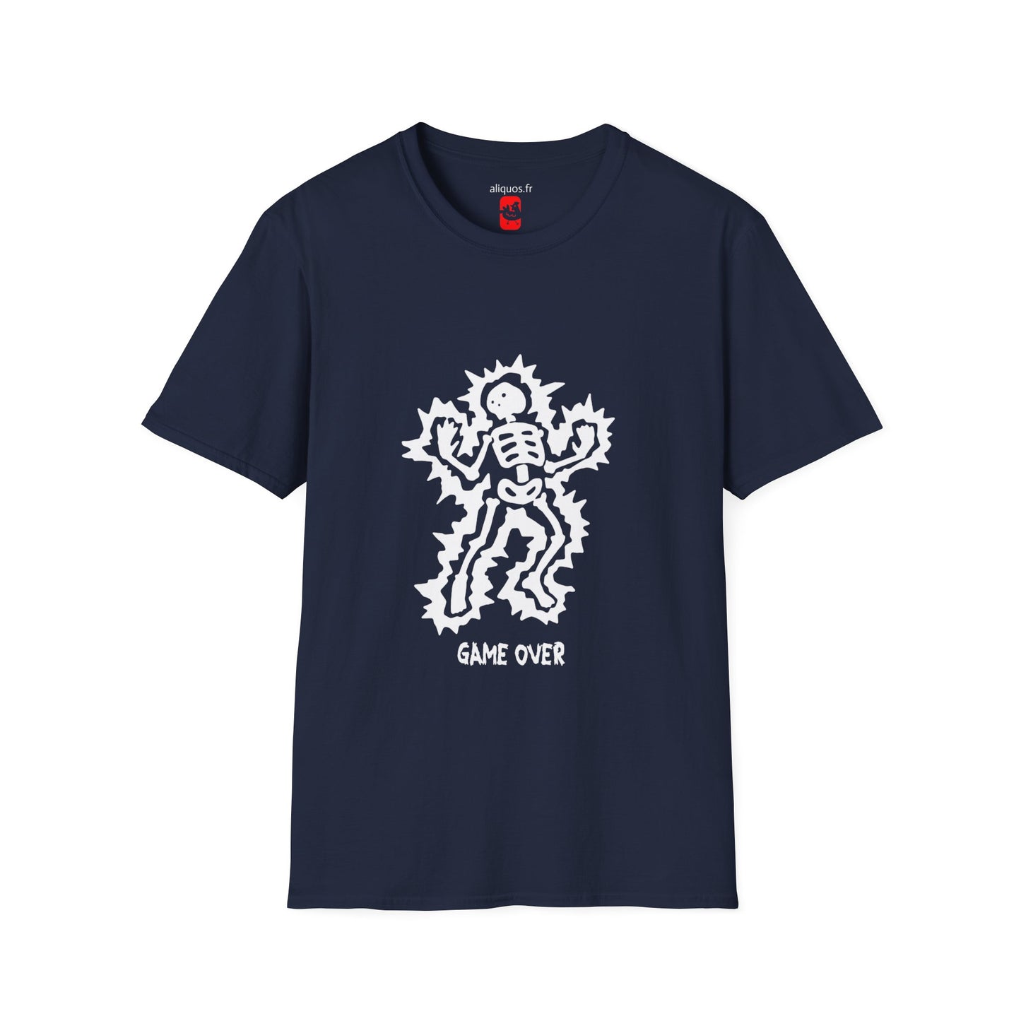 Unisex Tee - Halloween Skeleton 'Game Over' Design - ALIQUOS