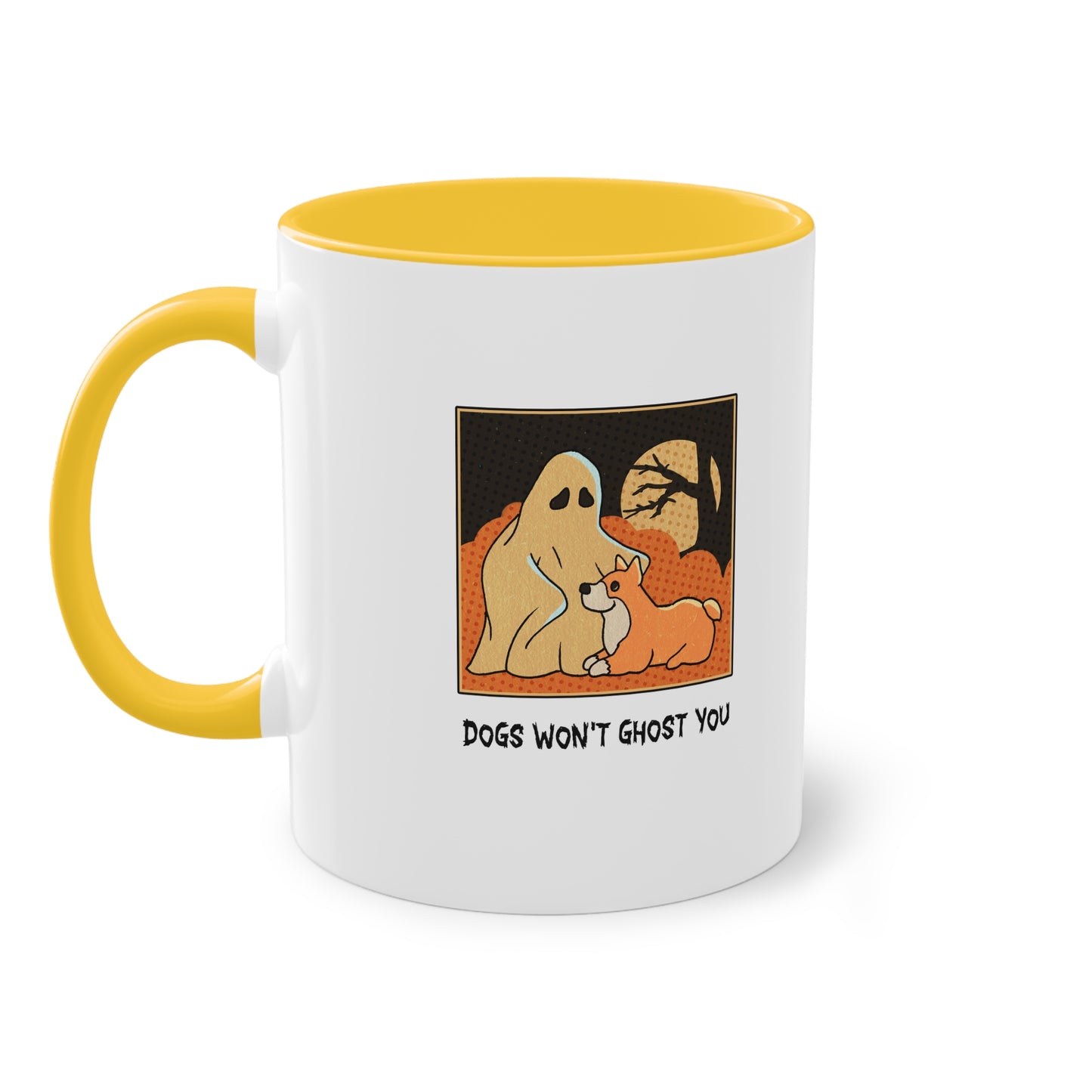 Two Tone Mug - 'Dogs Won't Ghost You' - ALIQUOS