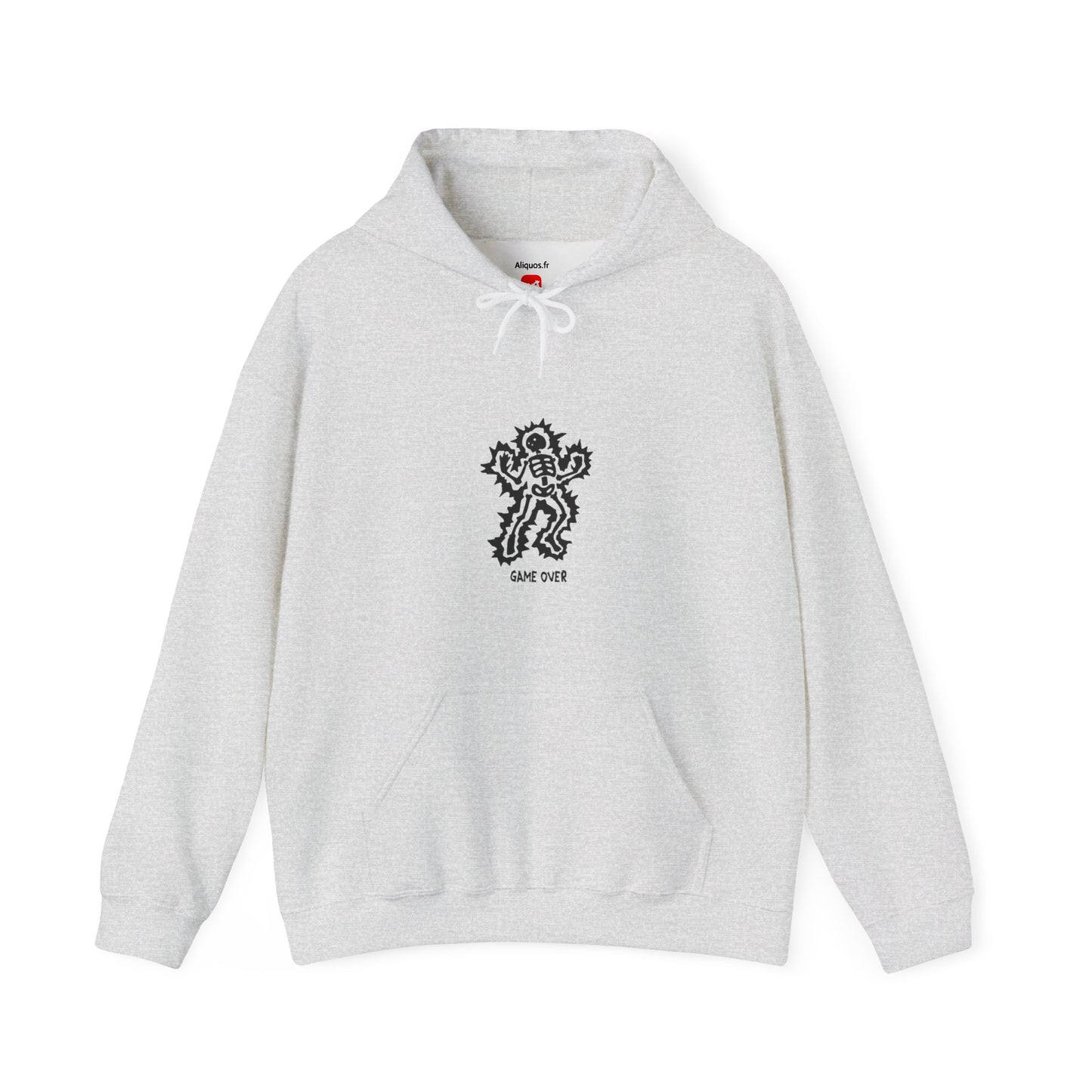 Unisex Hooded Sweatshirt - Halloween Skeleton 'Game Over' Design - ALIQUOS