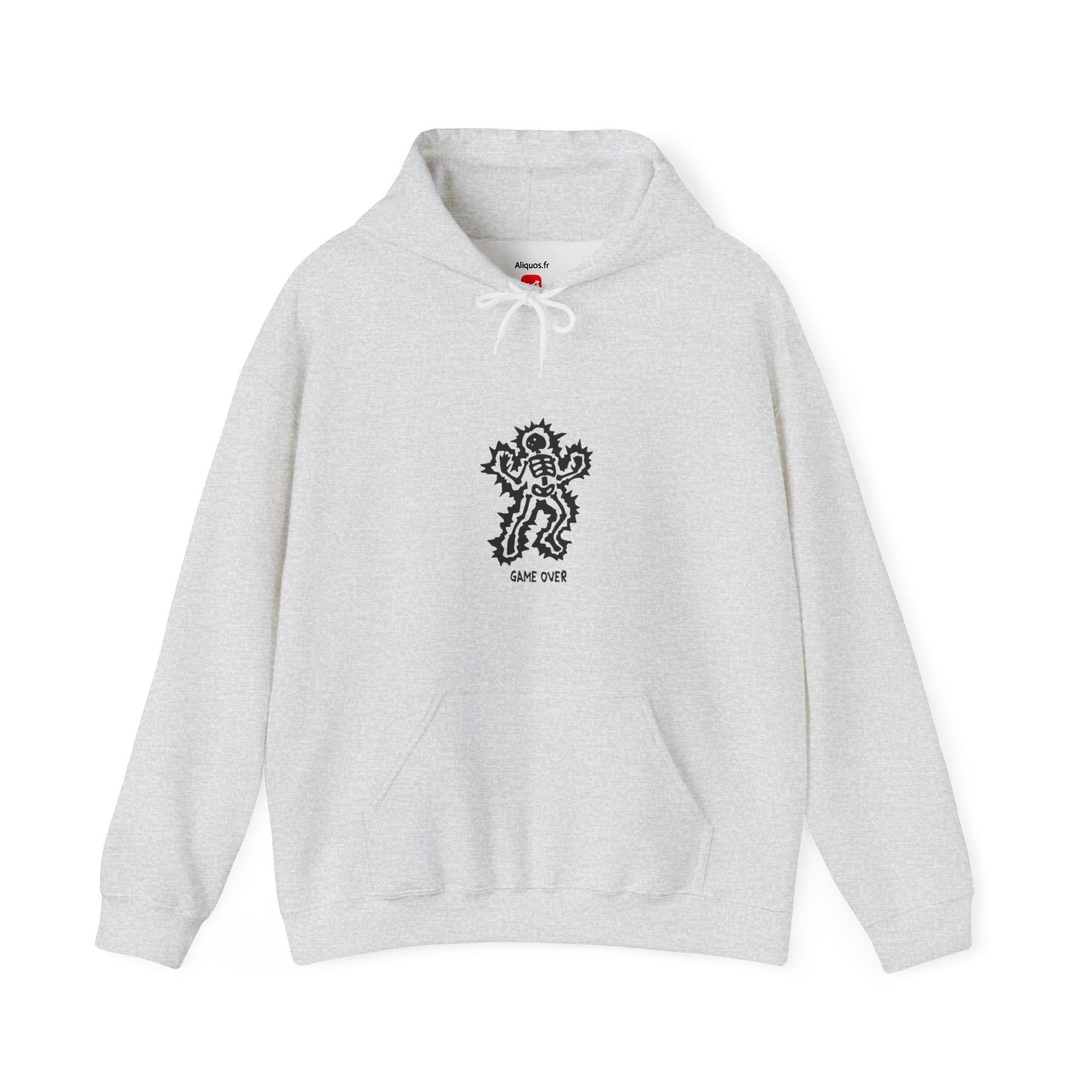 Unisex Hooded Sweatshirt - Halloween Skeleton 'Game Over' Design - ALIQUOS