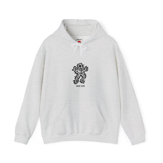 Unisex Hooded Sweatshirt - Halloween Skeleton 'Game Over' Design - ALIQUOS