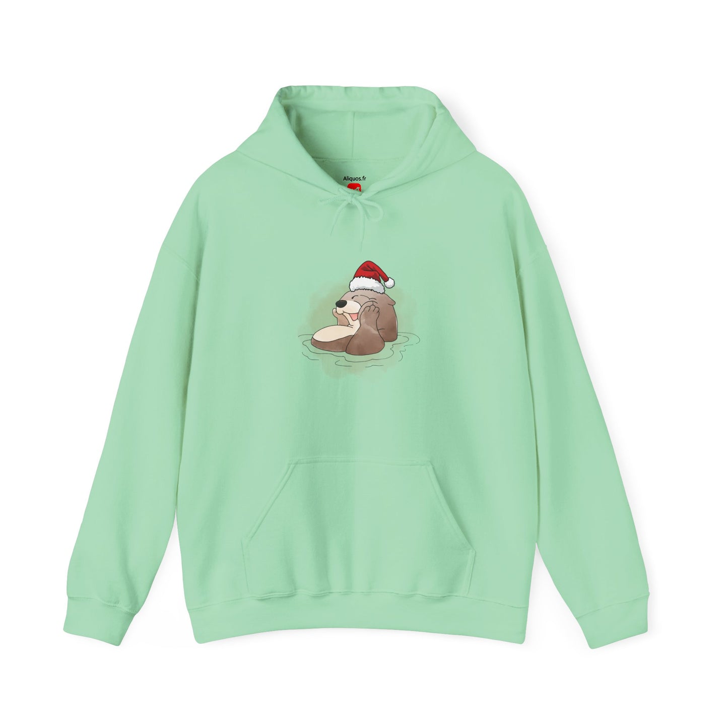 Sweat à capuche unisexe - Loutre de Noël 7 