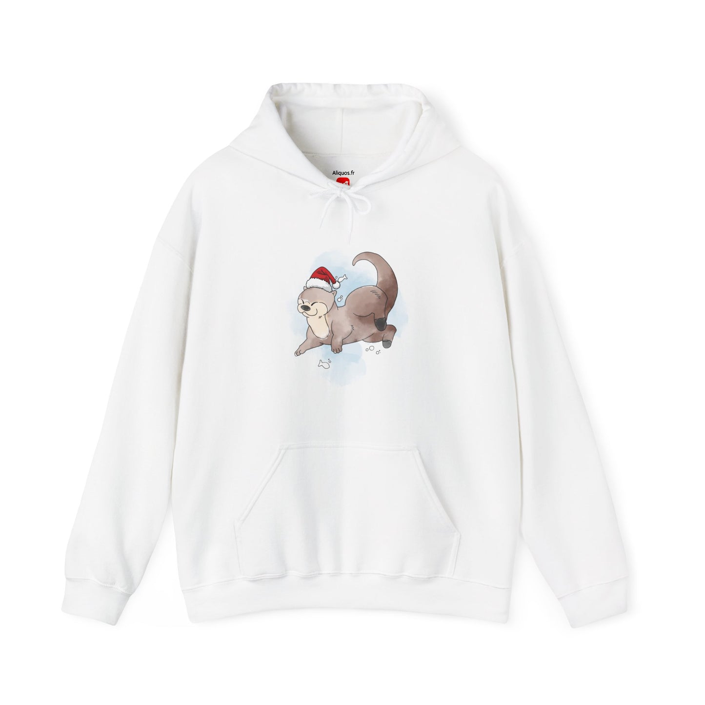 Sweat à capuche unisexe - Loutre de Noël 1 