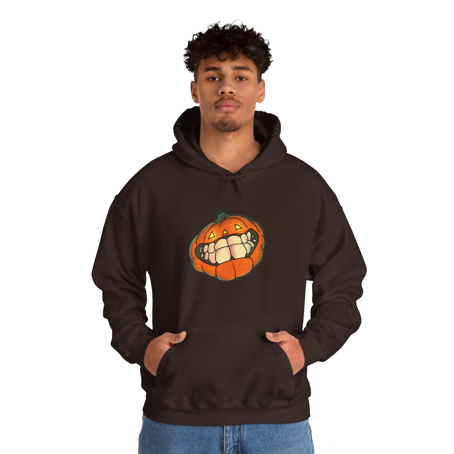 Sweat à capuche unisexe - Motif « citrouille souriante » 