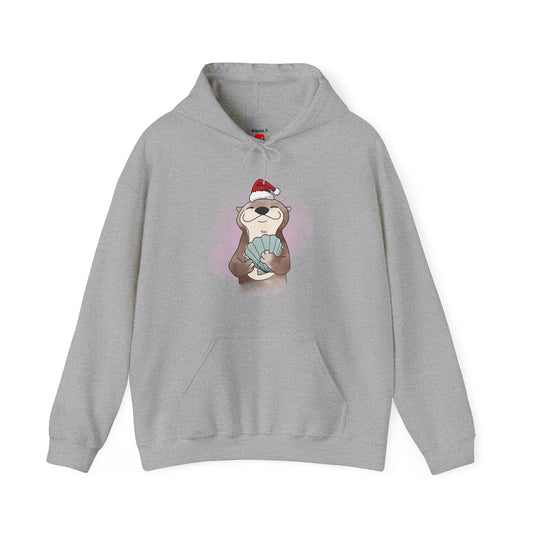Sweat à capuche unisexe - Loutre de Noël 3 