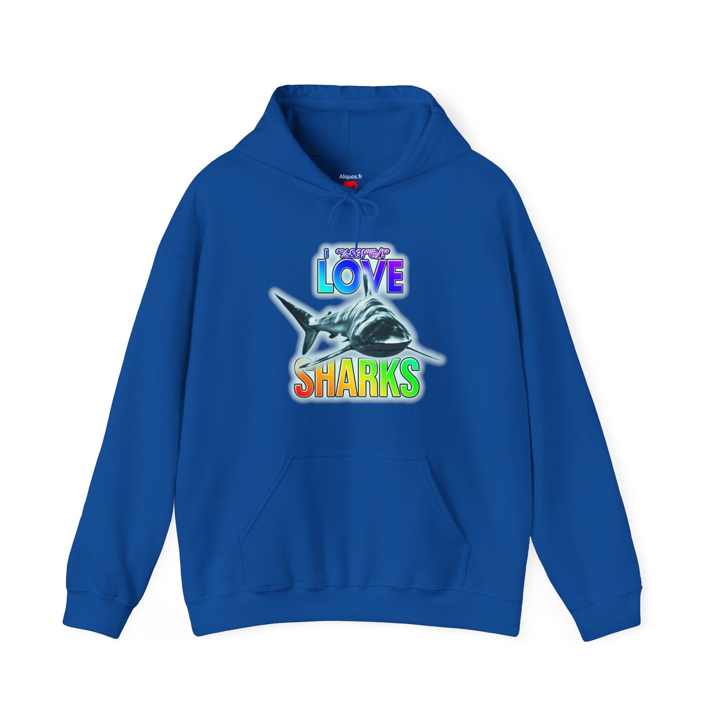Sweat à capuche unisexe - J'adore les requins - Aliquos 