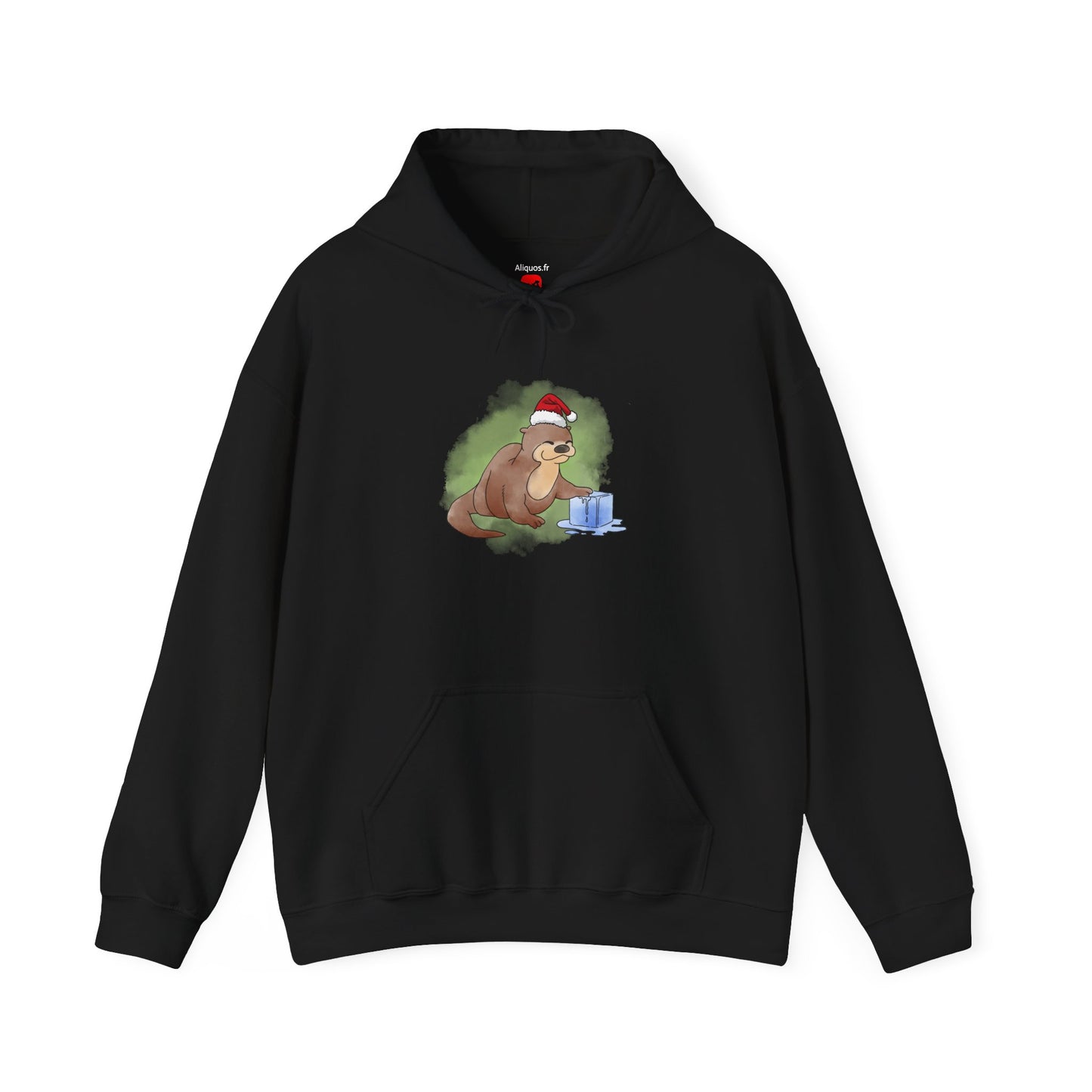 Sweat à capuche unisexe - Loutre de Noël 9 