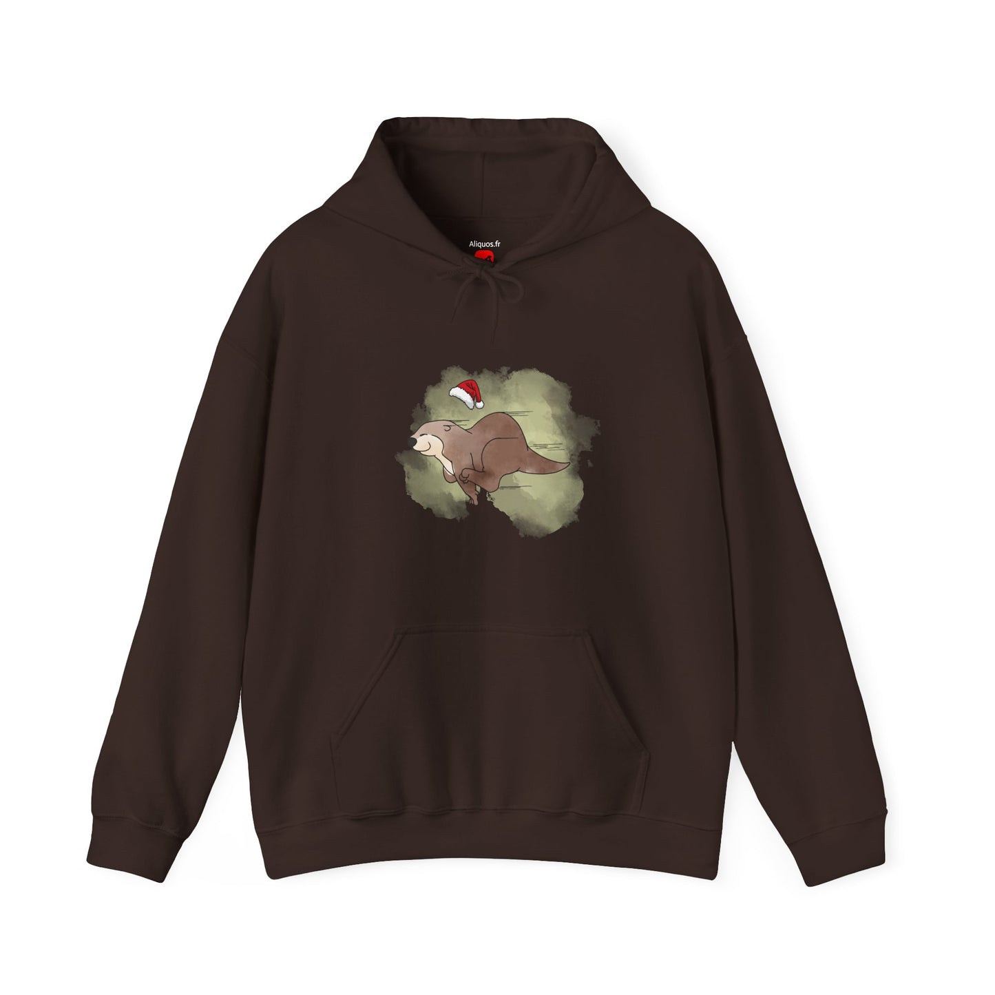 Sweat à capuche unisexe - Loutre de Noël 17 