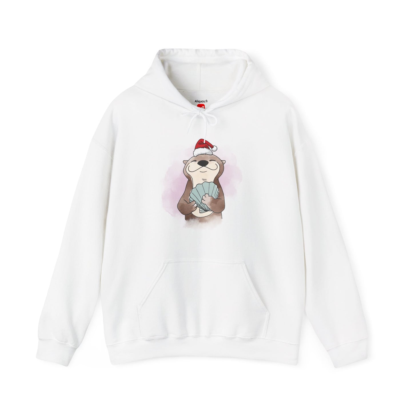 Sweat à capuche unisexe - Loutre de Noël 3 