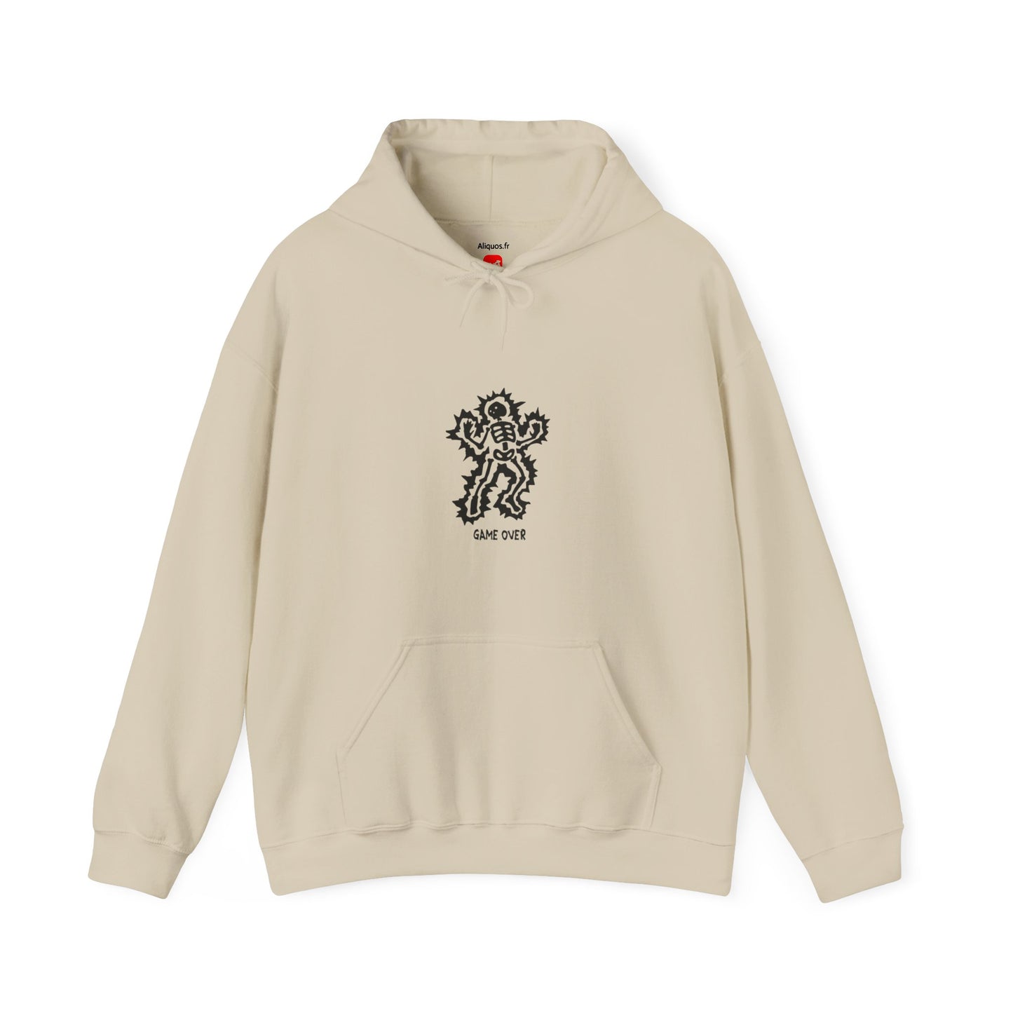 Unisex Hooded Sweatshirt - Halloween Skeleton 'Game Over' Design - ALIQUOS