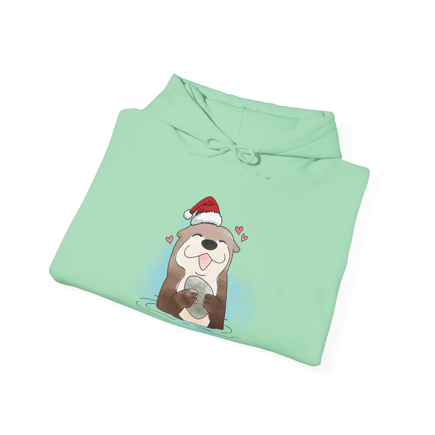 Sweat à capuche unisexe - Loutre de Noël 16 