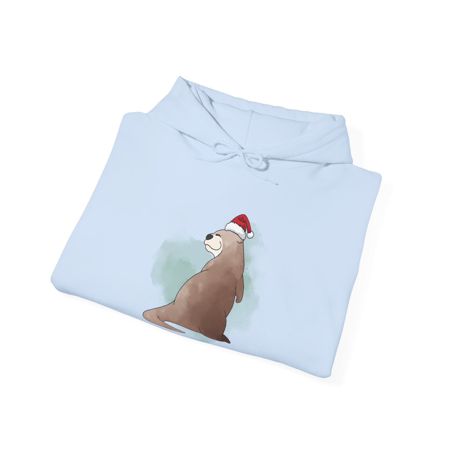 Sweat à capuche unisexe - Loutre de Noël 15 