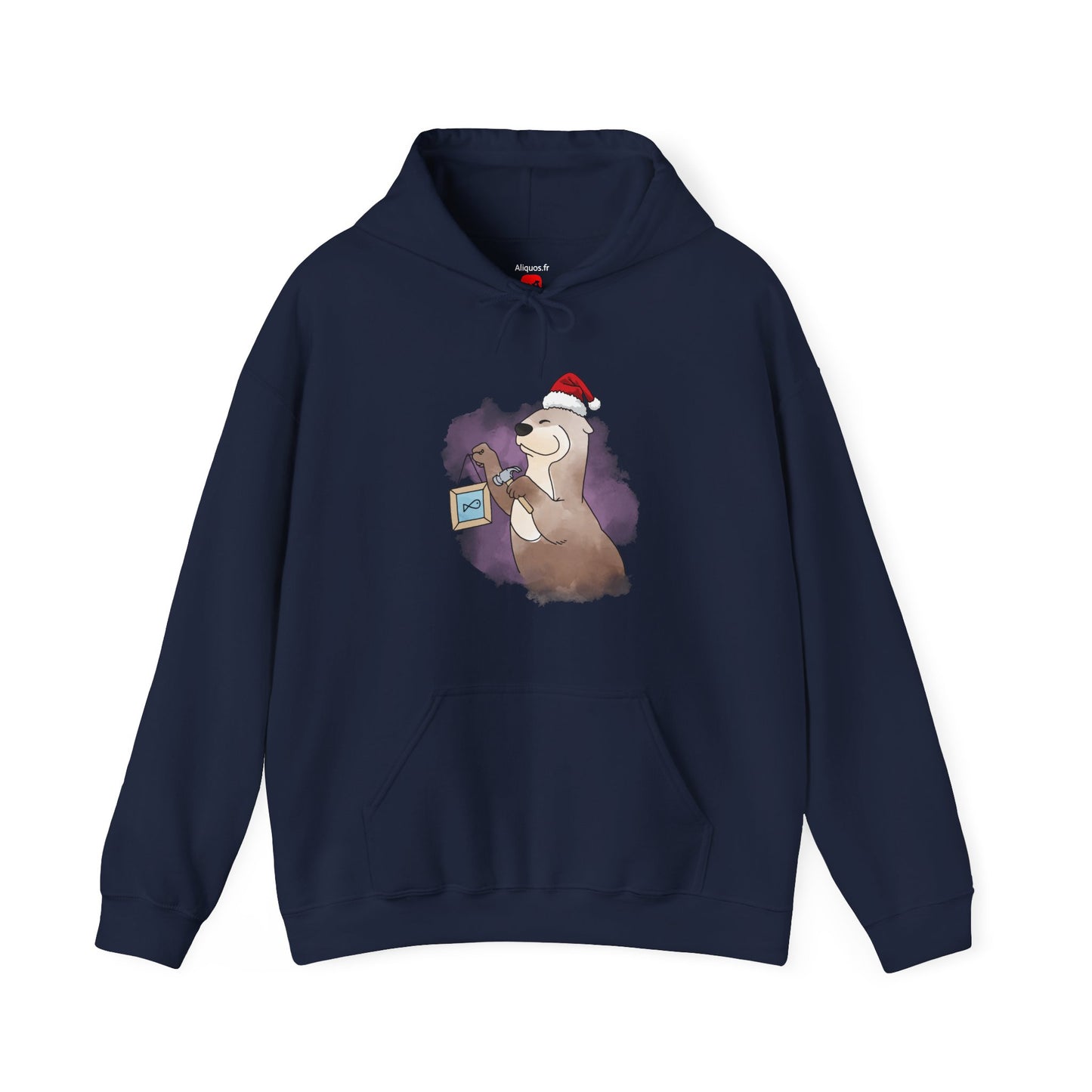 Sweat à capuche unisexe - Loutre de Noël 14 