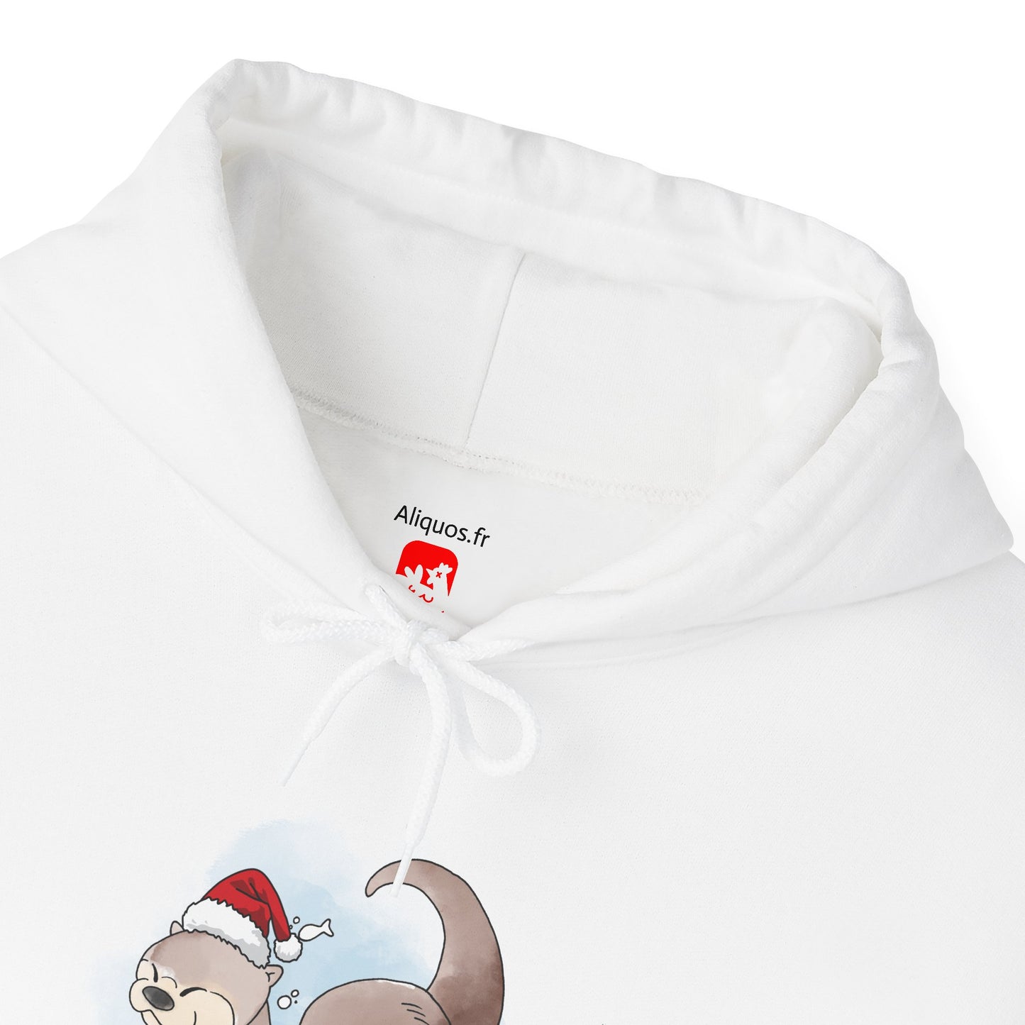 Sweat à capuche unisexe - Loutre de Noël 1 