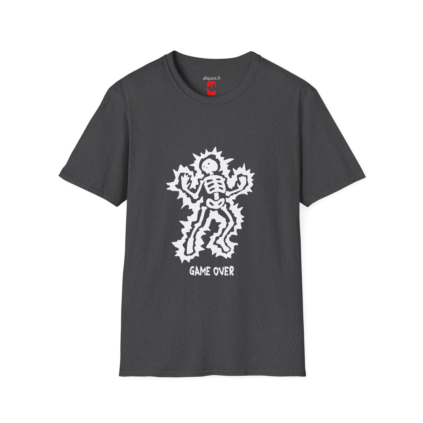 Unisex Tee - Halloween Skeleton 'Game Over' Design - ALIQUOS