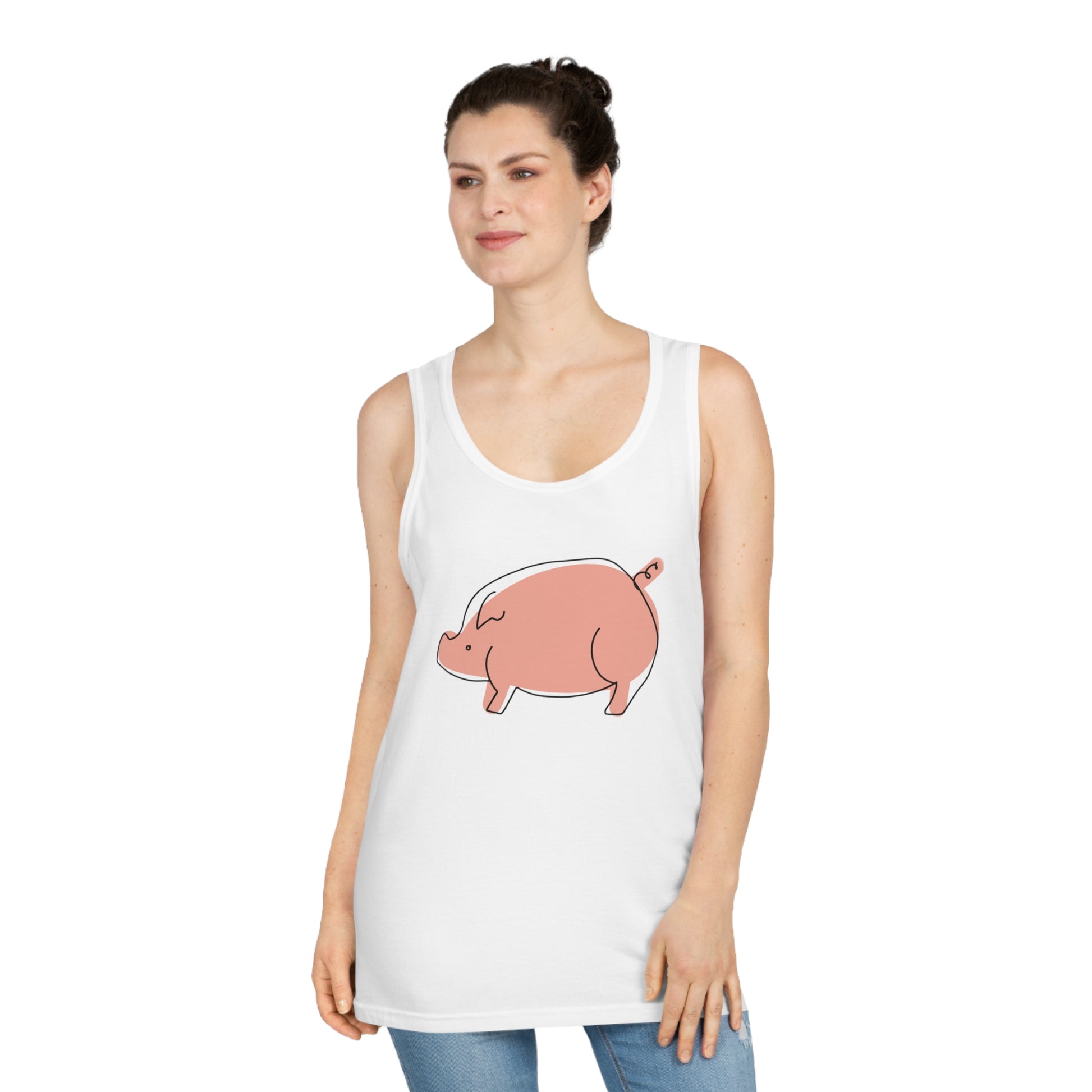 Chubby Piggy Unisex Softstyle Tank Top - ALIQUOS
