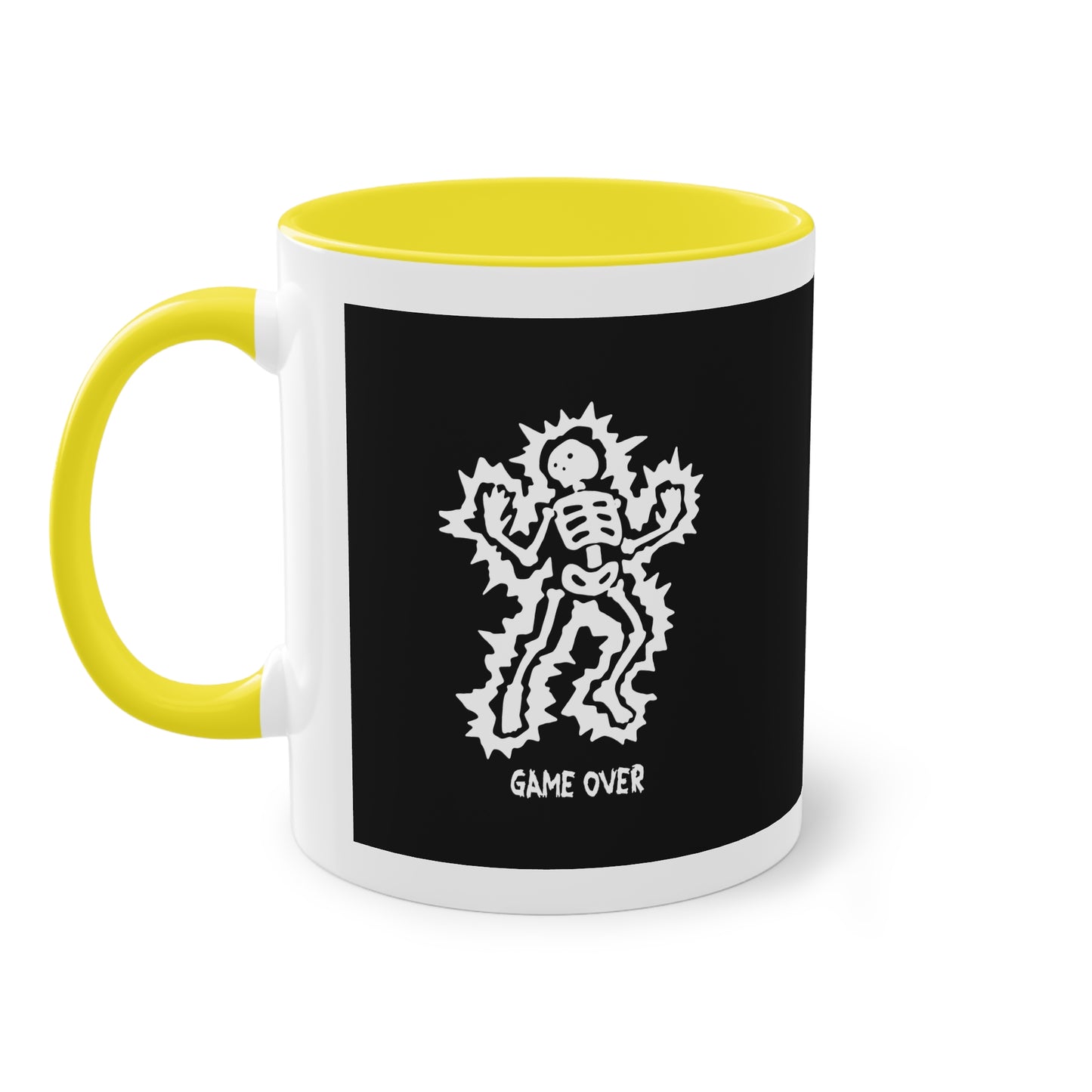 Two Tone Mug - Halloween Skeleton 'Game Over' Design - ALIQUOS