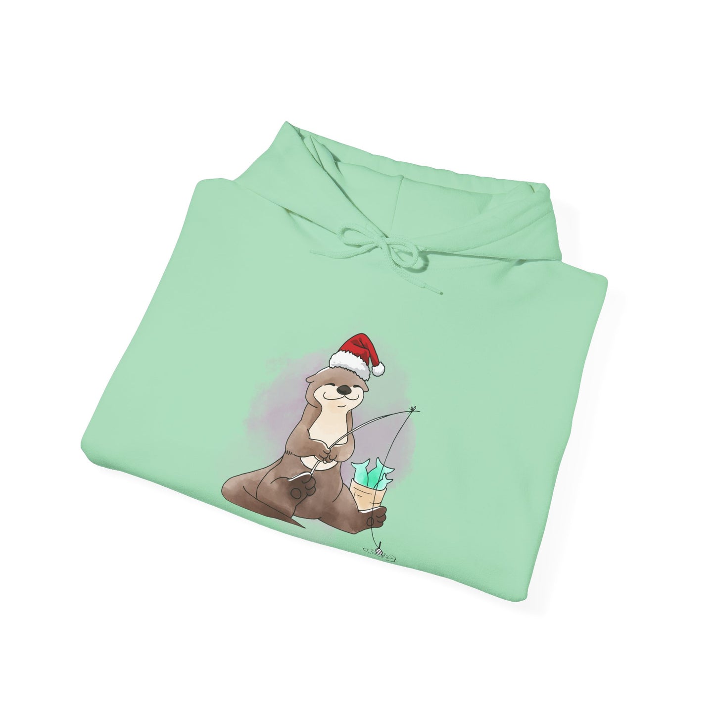 Sweat à capuche unisexe - Loutre de Noël 6 