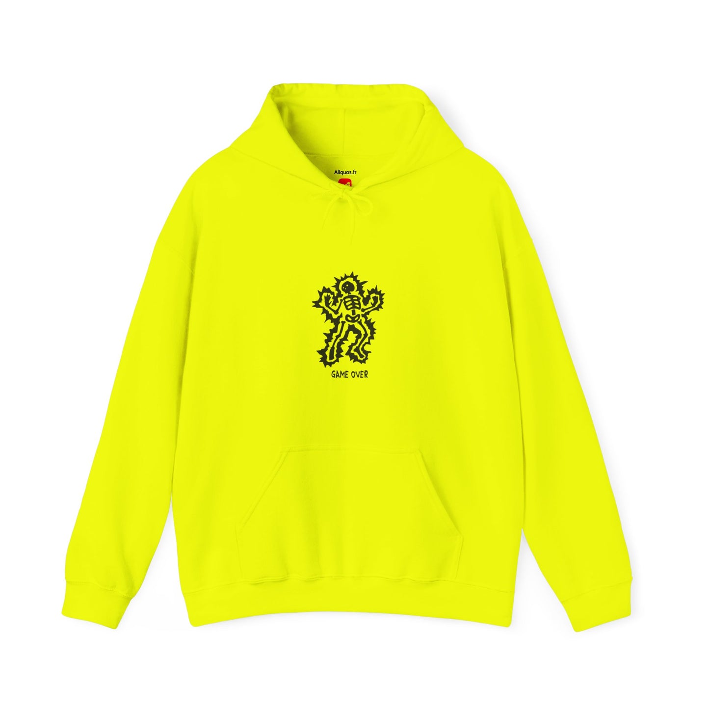 Unisex Hooded Sweatshirt - Halloween Skeleton 'Game Over' Design - ALIQUOS